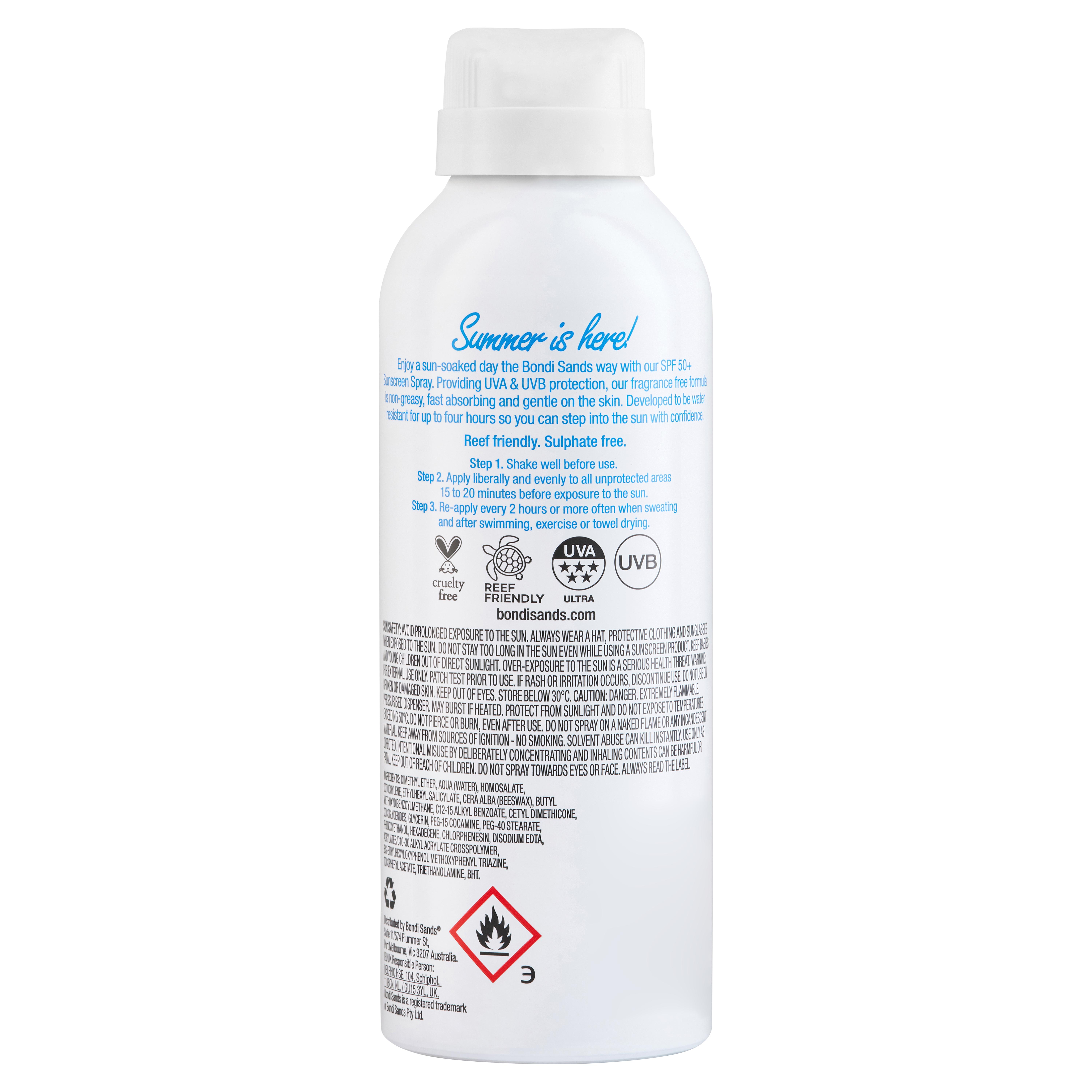 Bondi Sands SPF 50+ 4hr Water Resistant Spray 160g thumbnail 2