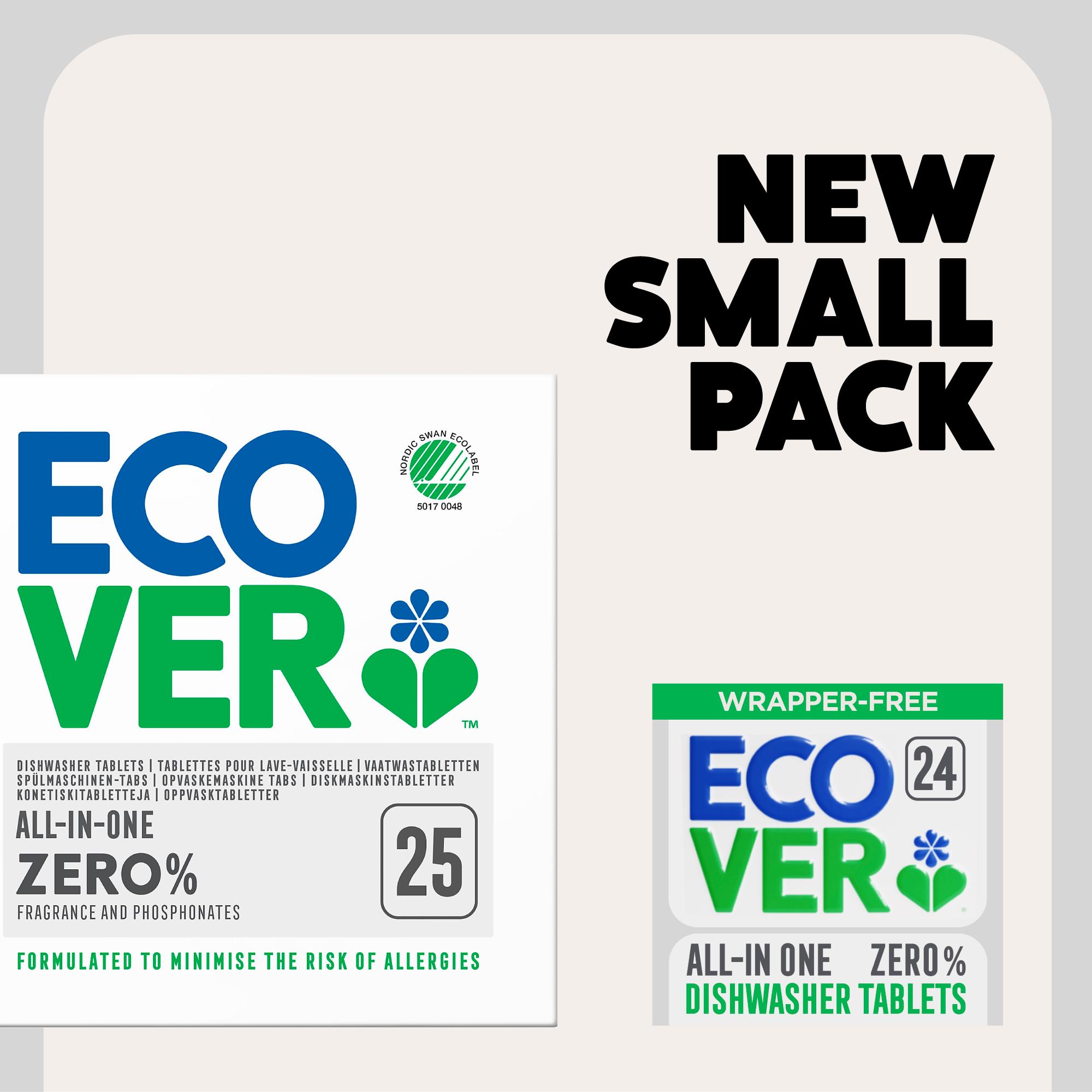Ecover All in One Zero Wrapper Free Dishwasher Tablets x24 0.42kg thumbnail 3