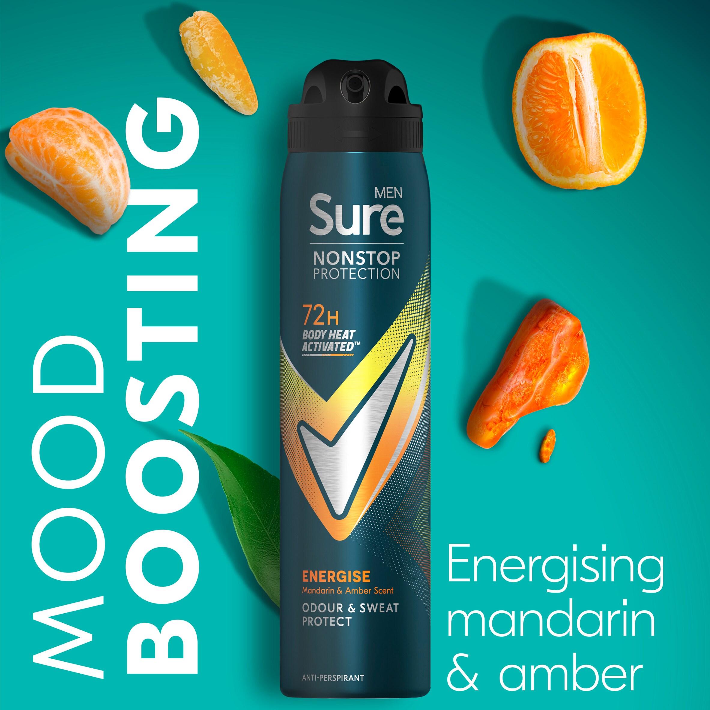 Sure Men Nonstop Protection Anti Perspirant Aerosol Deodorant Energise 250ml thumbnail 3