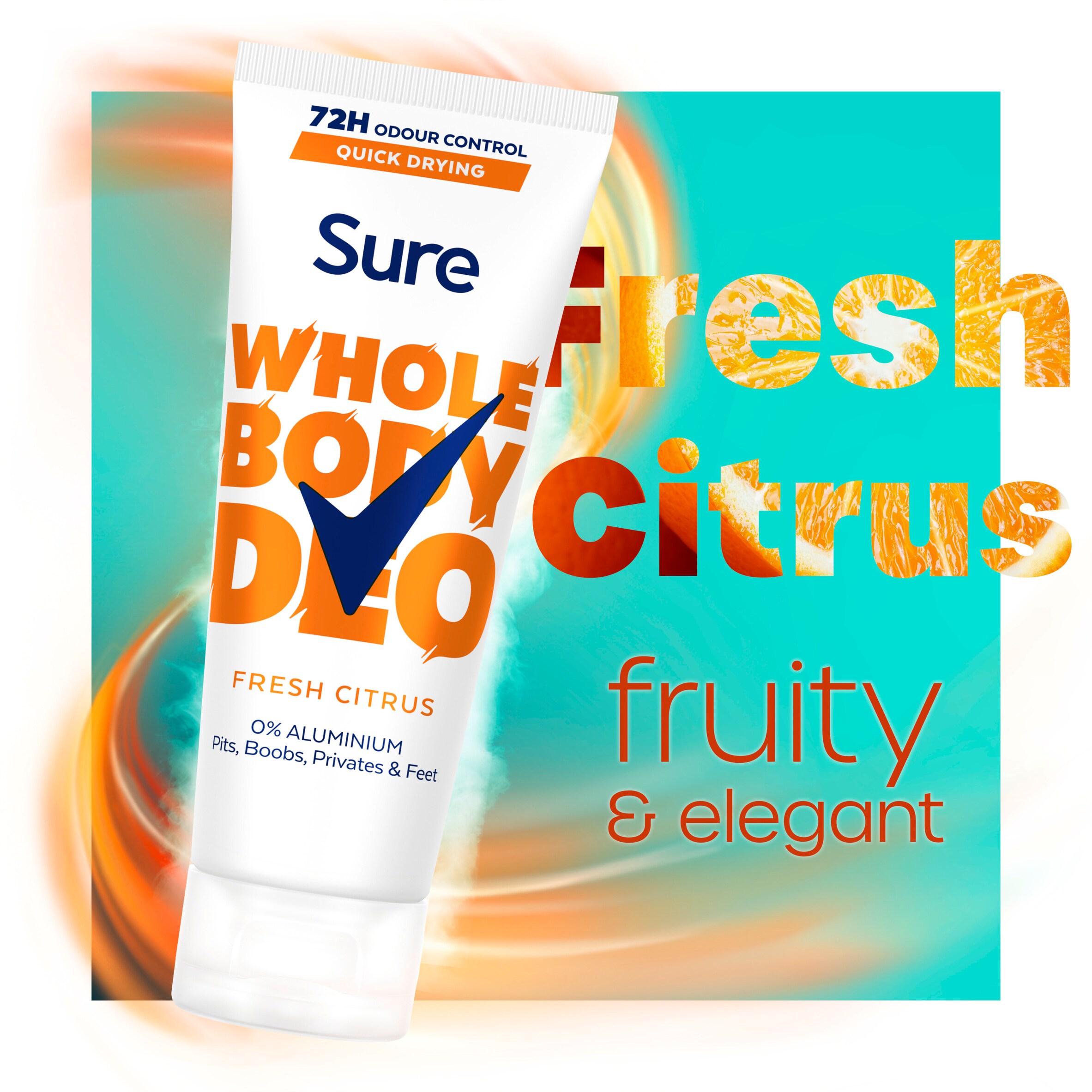 Sure Women Fresh Citrus Whole Body Deodorant Cream 72h Odour Control 75ml thumbnail 2