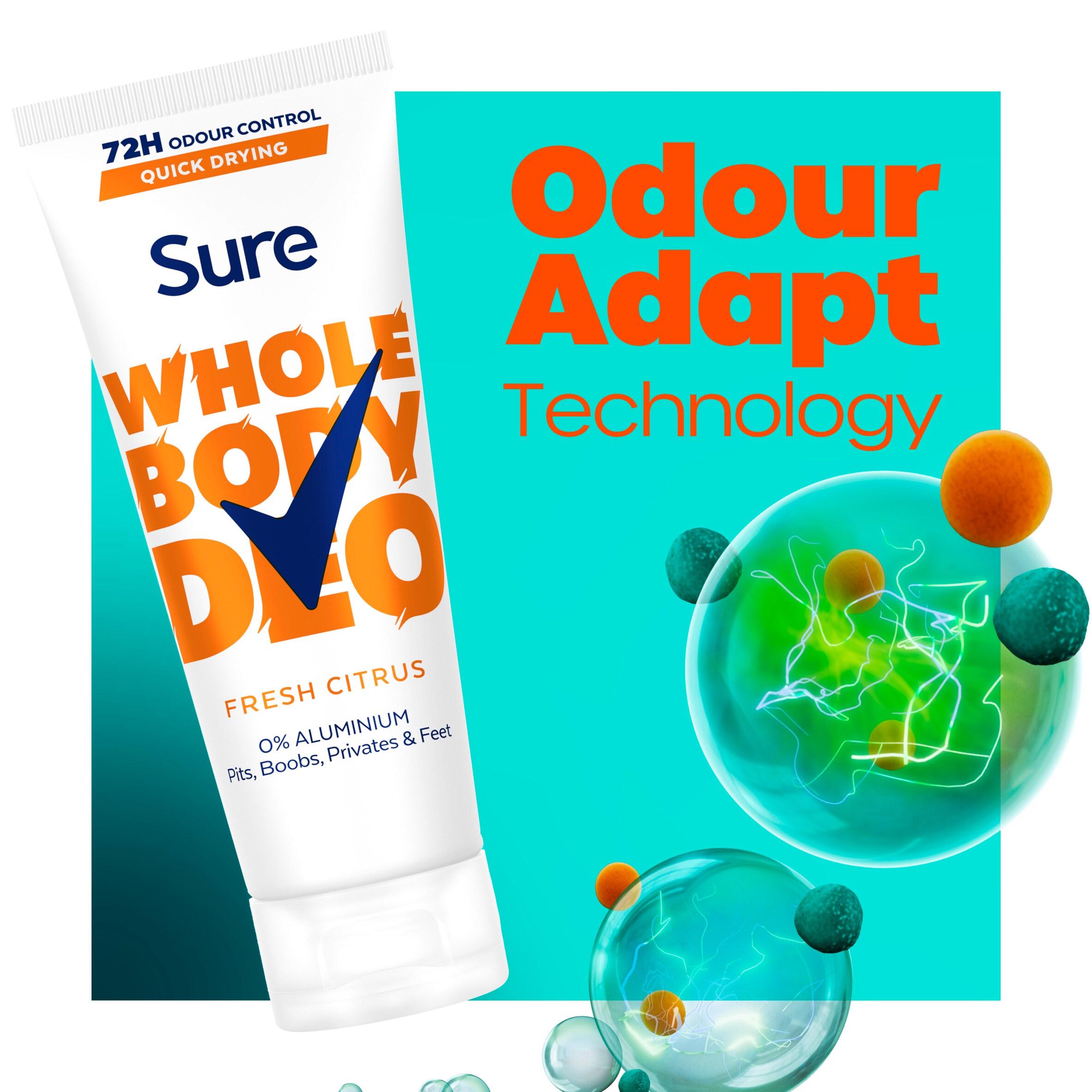 Sure Women Fresh Citrus Whole Body Deodorant Cream 72h Odour Control 75ml thumbnail 3