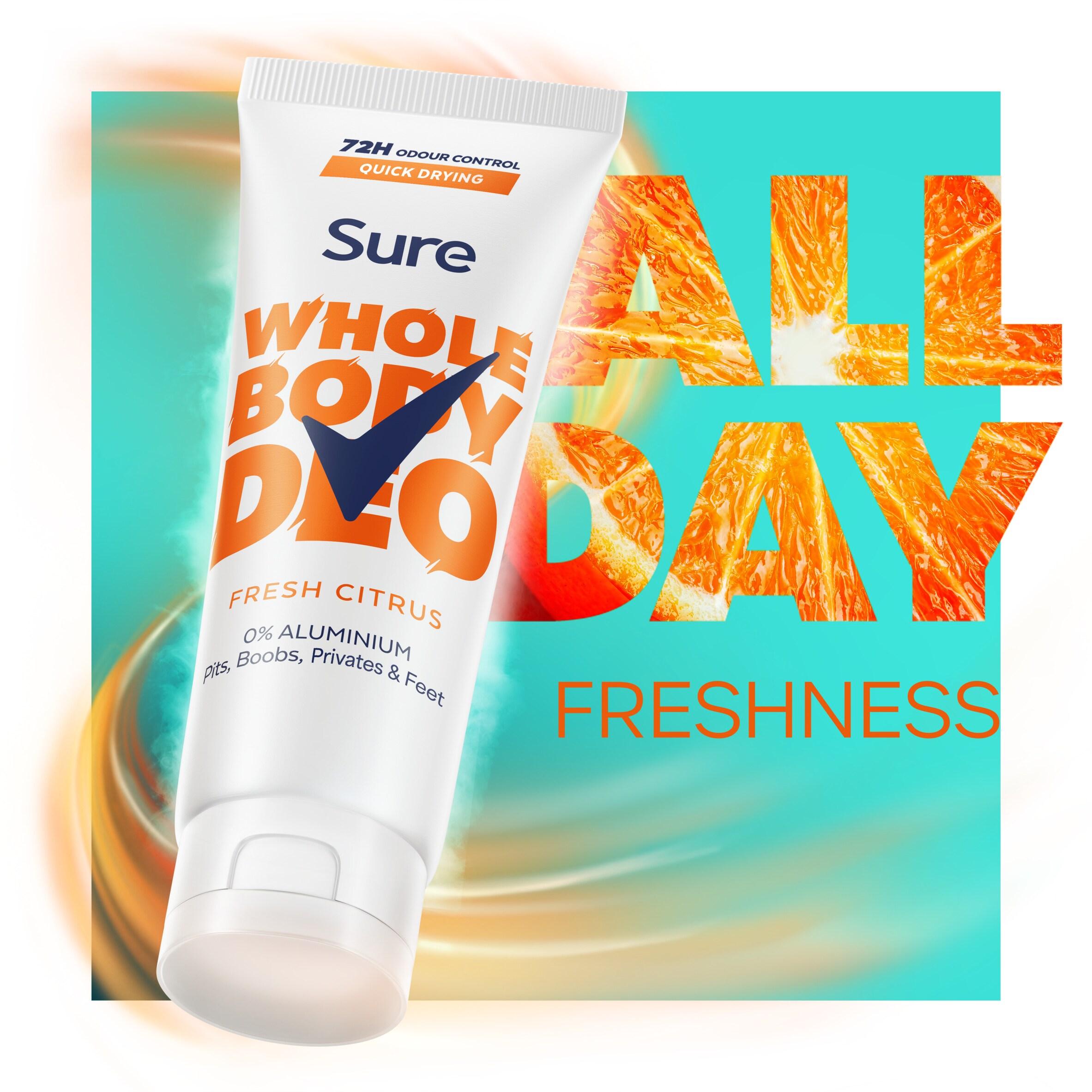 Sure Women Fresh Citrus Whole Body Deodorant Cream 72h Odour Control 75ml thumbnail 4