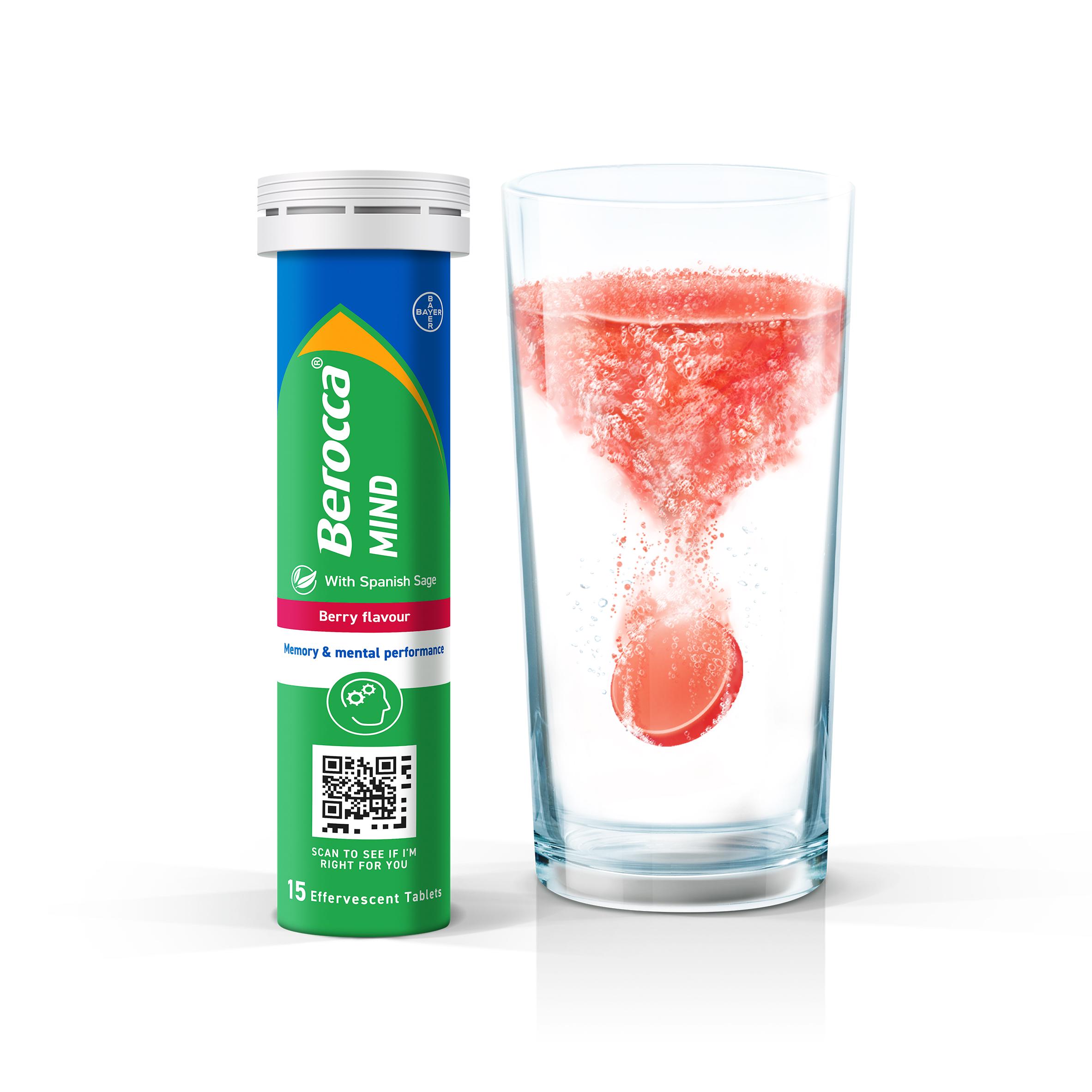 Berocca Mind Berry Flavour Effervescent Tablets x15 thumbnail 2