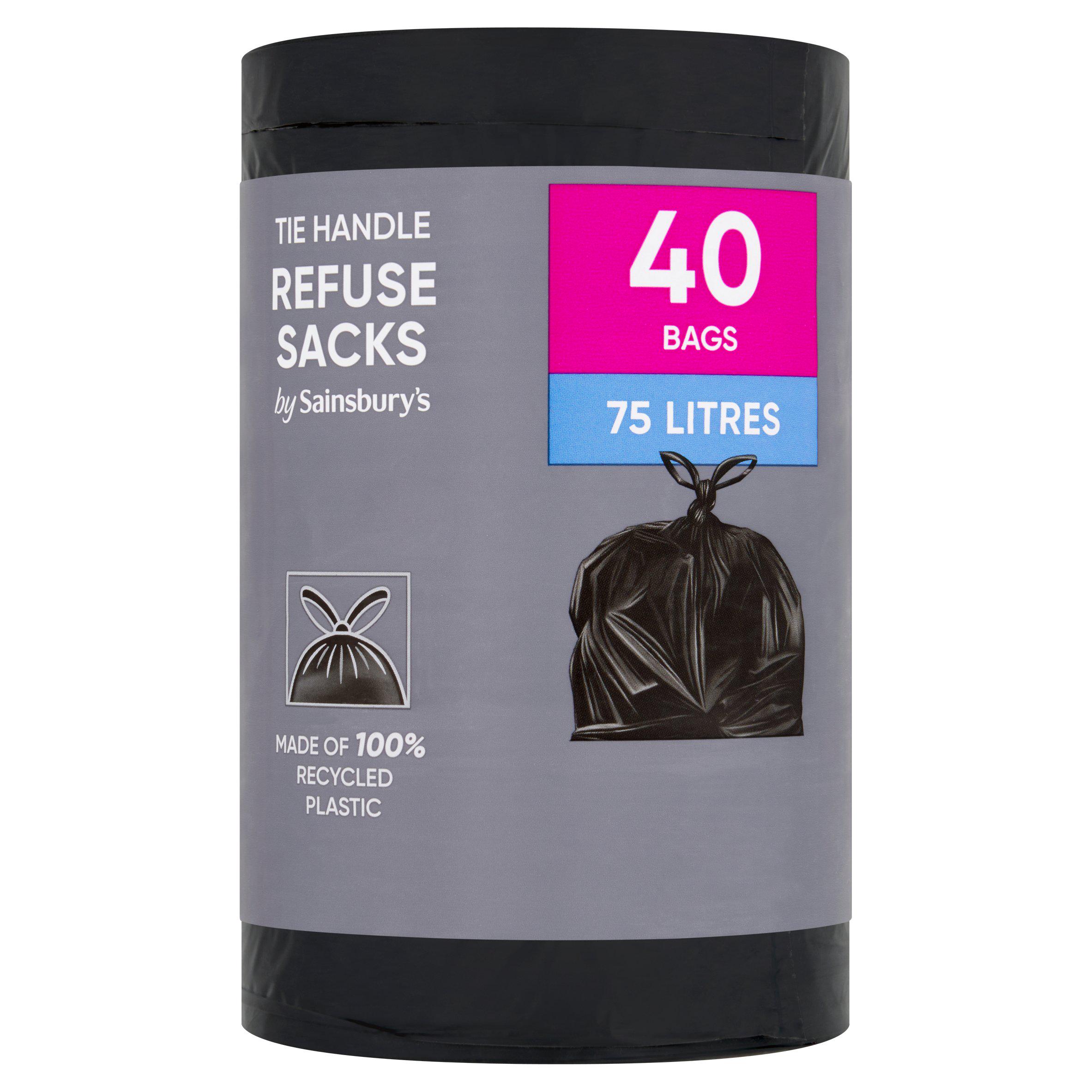 Sainsbury's Tie Handle Refuse Sacks x40 75L