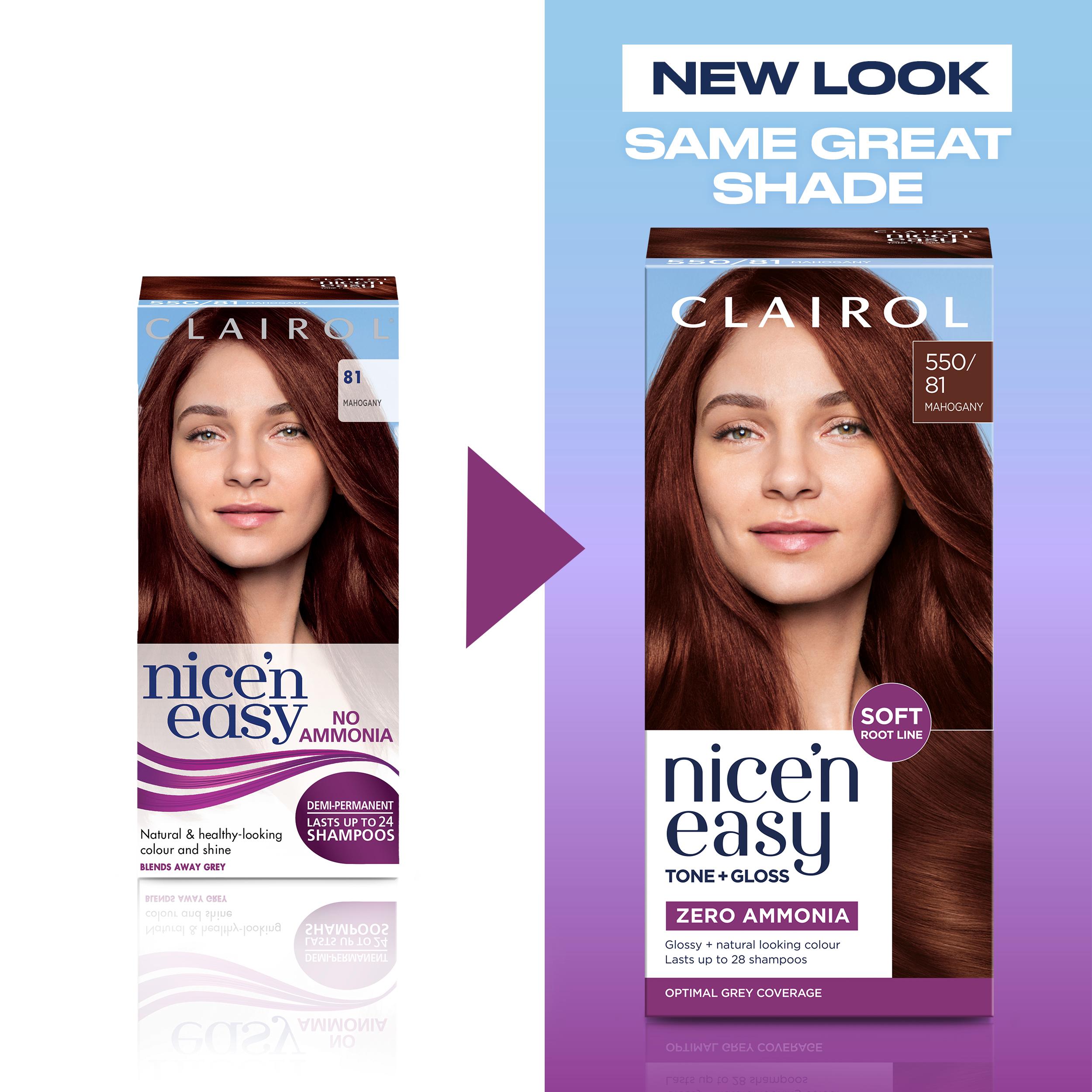 Clairol Nice'N Easy Tone+Gloss Mahogany 550/81 Semi Permanent Hair Dye thumbnail 2