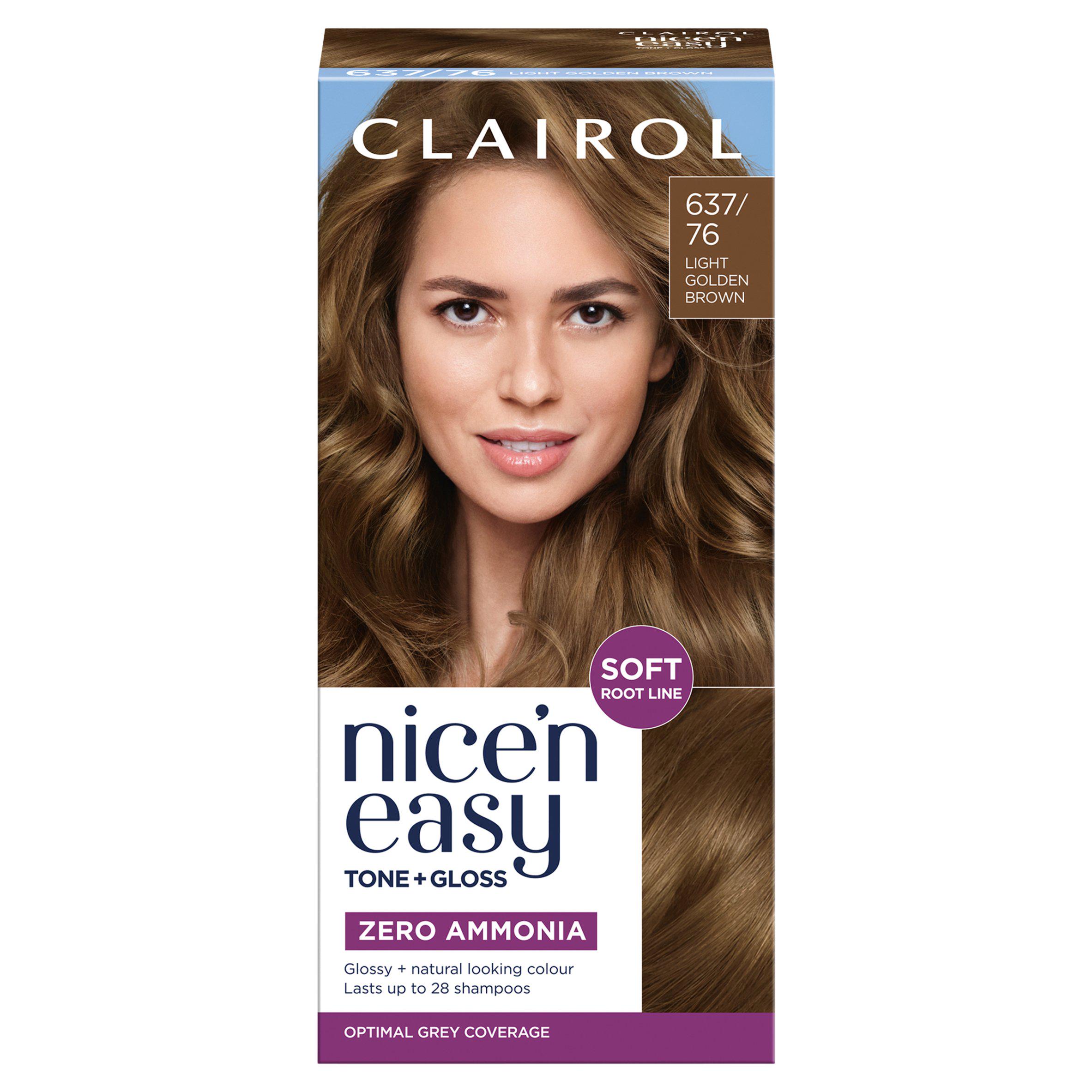 CLAIROL NICE'N EASY TONE+GLOSS SEMI PERMANENT HAIR DYE - 637/76 LIGHT GOLDEN BROWN