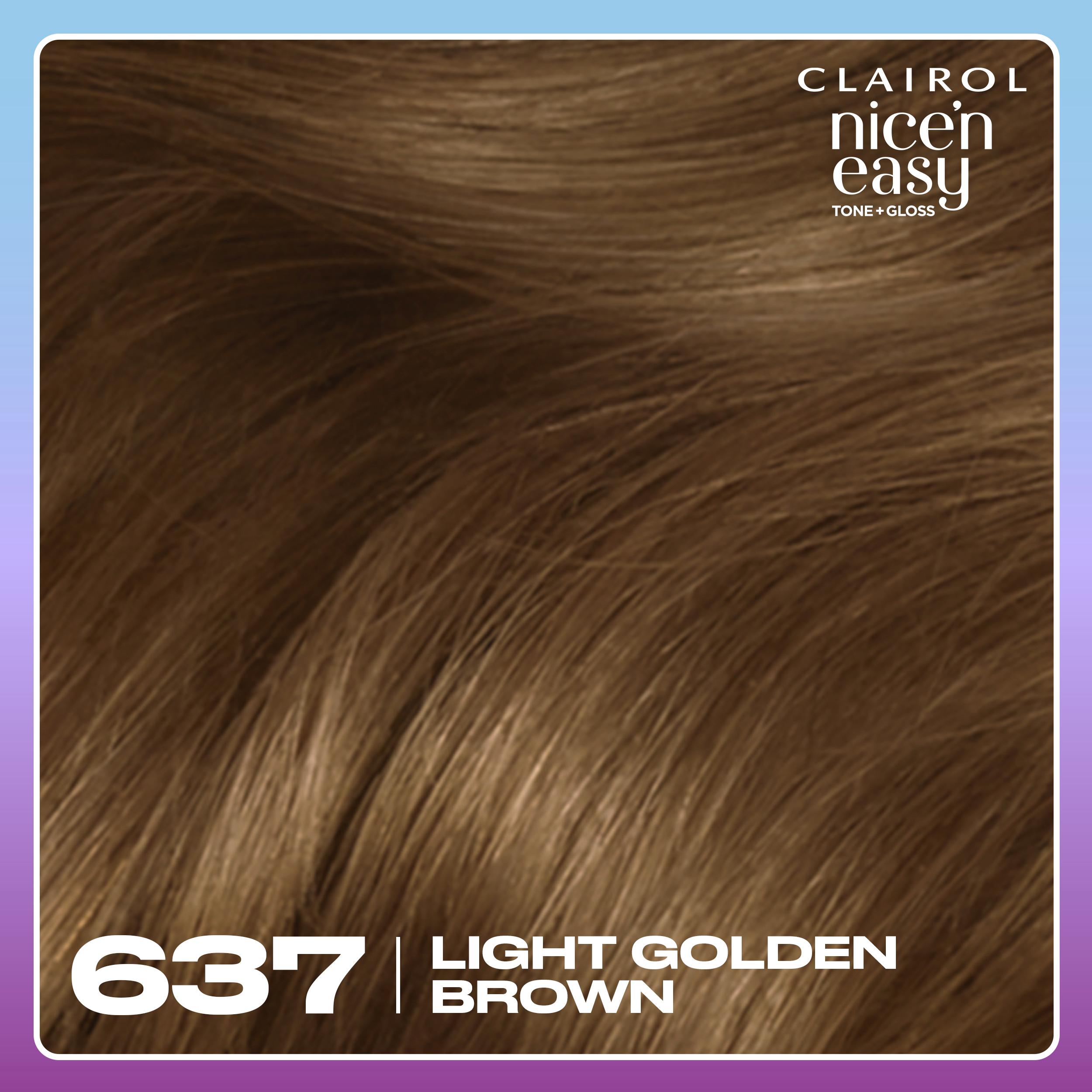 Clairol Nice'N Easy Tone+Gloss Light Golden Brown 637/76 Semi Permanent Hair Dye thumbnail 4