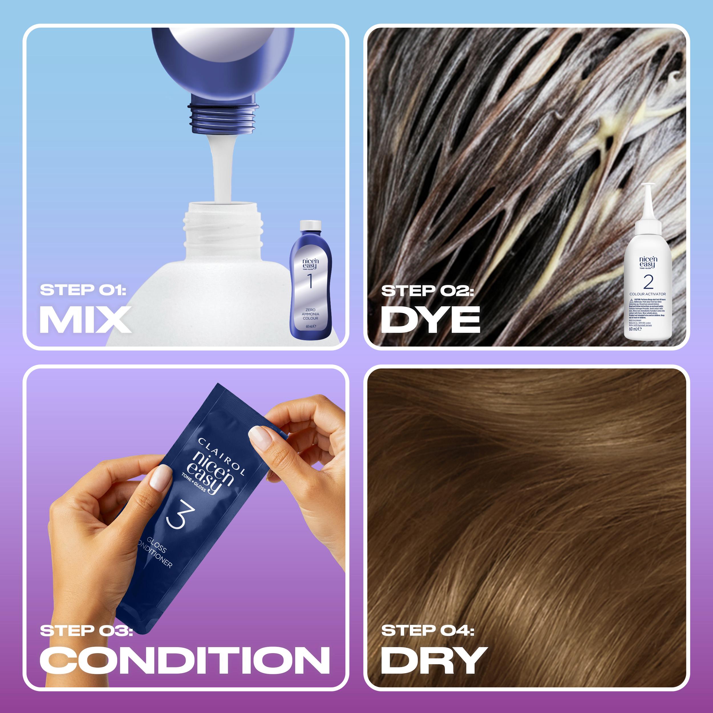 Clairol Nice'N Easy Tone+Gloss Light Golden Brown 637/76 Semi Permanent Hair Dye thumbnail 5