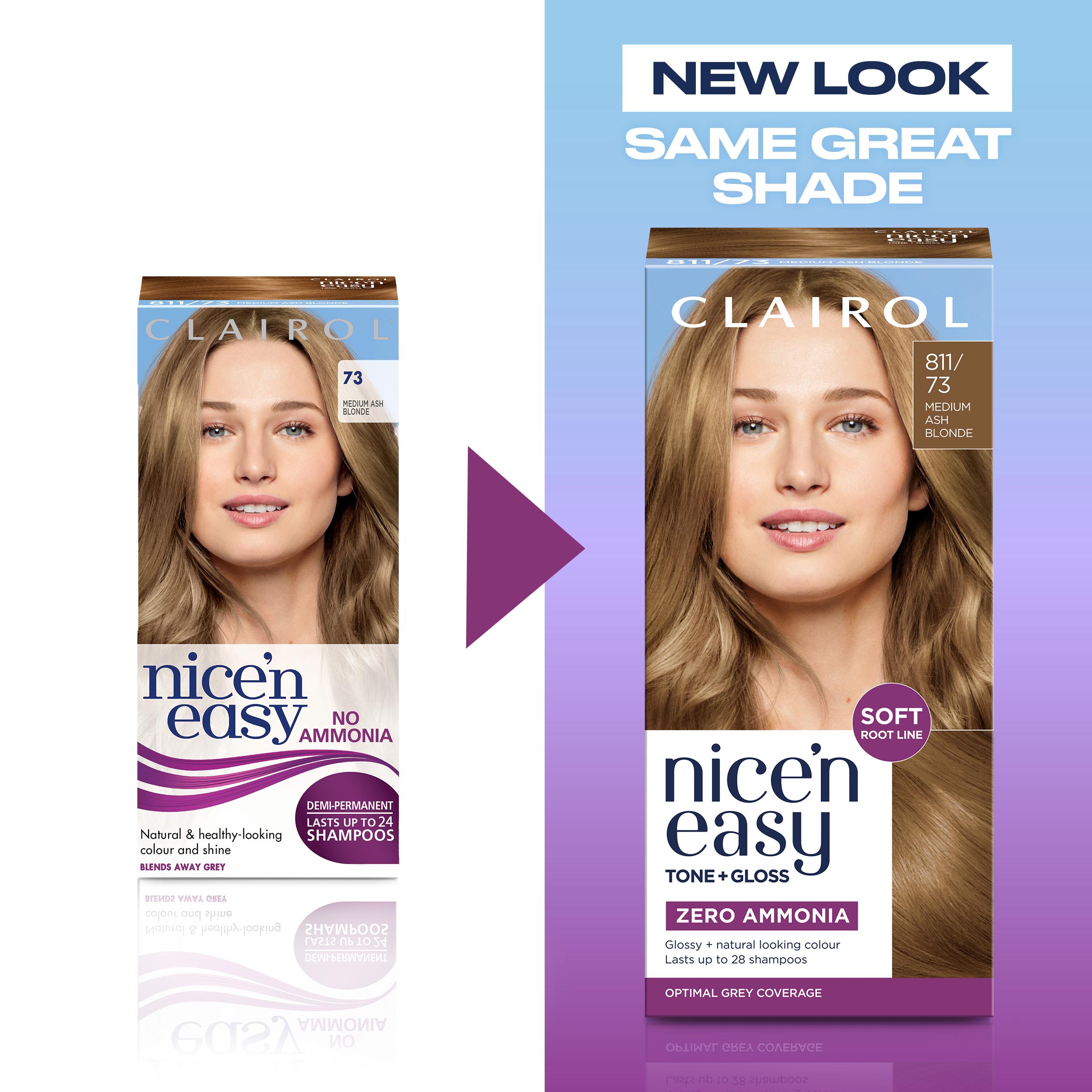 Clairol Nice'N Easy Tone+Gloss Medium Ash Blonde 811/73 Semi Permanent Hair Dye thumbnail 2