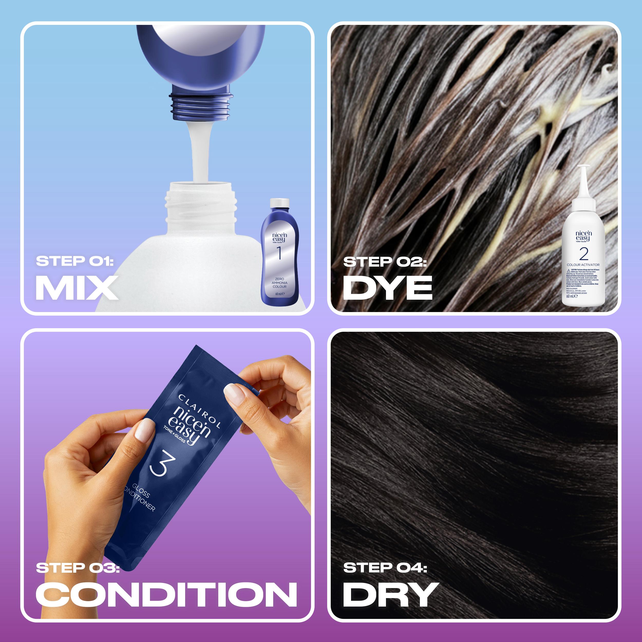Clairol Nice'N Easy Tone+Gloss Black 200/83 Semi Permanent Hair Dye thumbnail 5