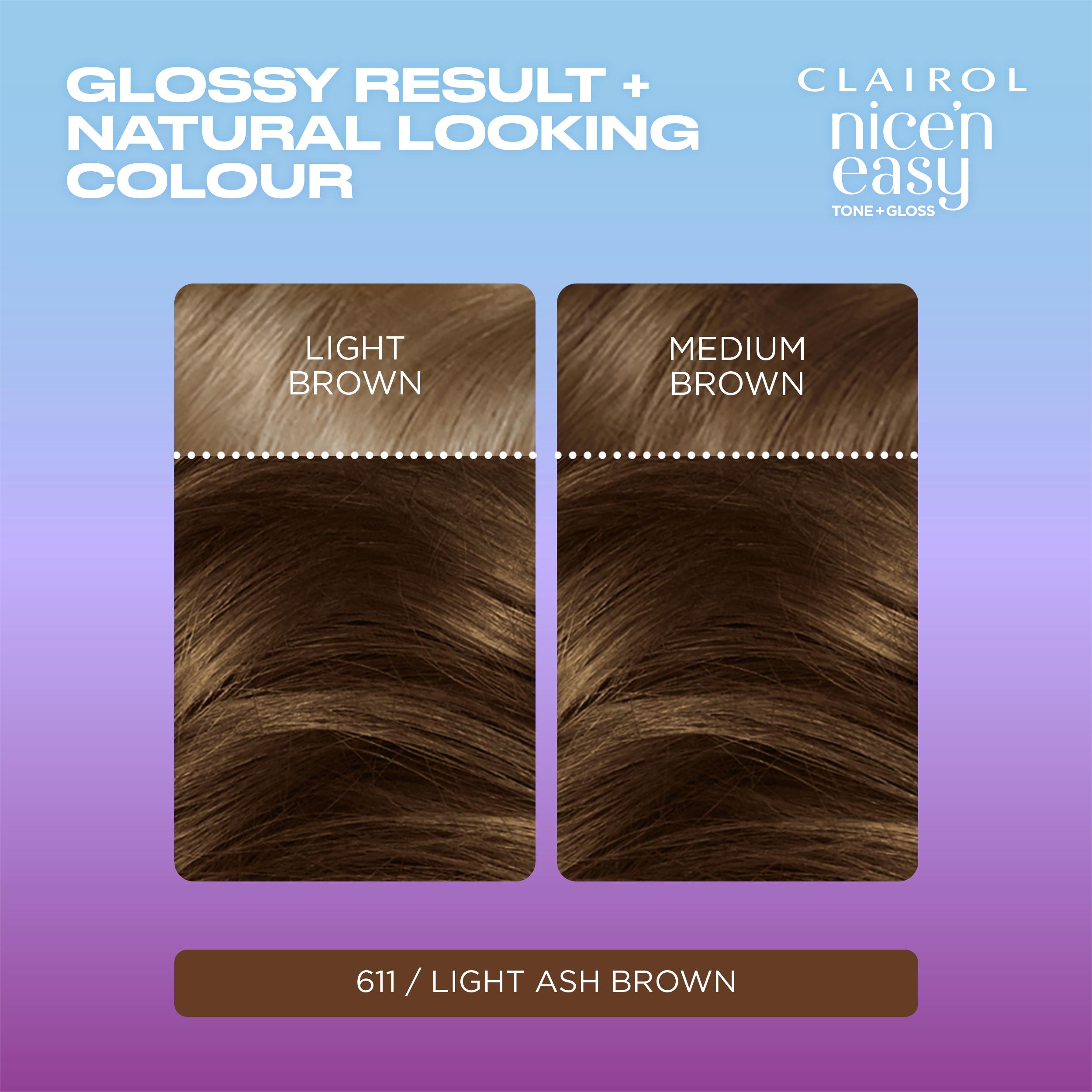 Clairol Nice'N Easy Tone+Gloss Light Ash Brown 611/75 Semi Permanent Hair Dye thumbnail 3