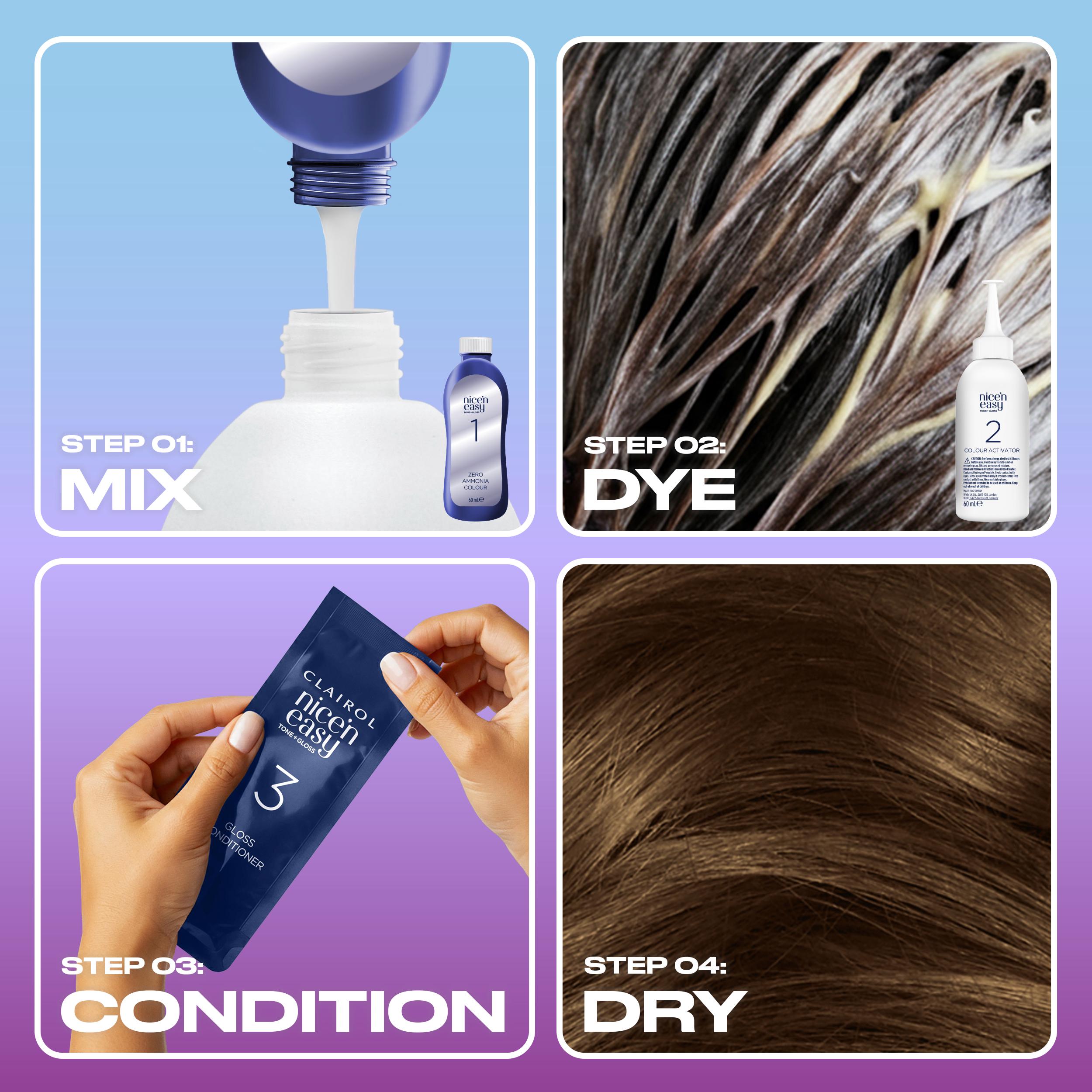 Clairol Nice'N Easy Tone+Gloss Light Ash Brown 611/75 Semi Permanent Hair Dye thumbnail 5