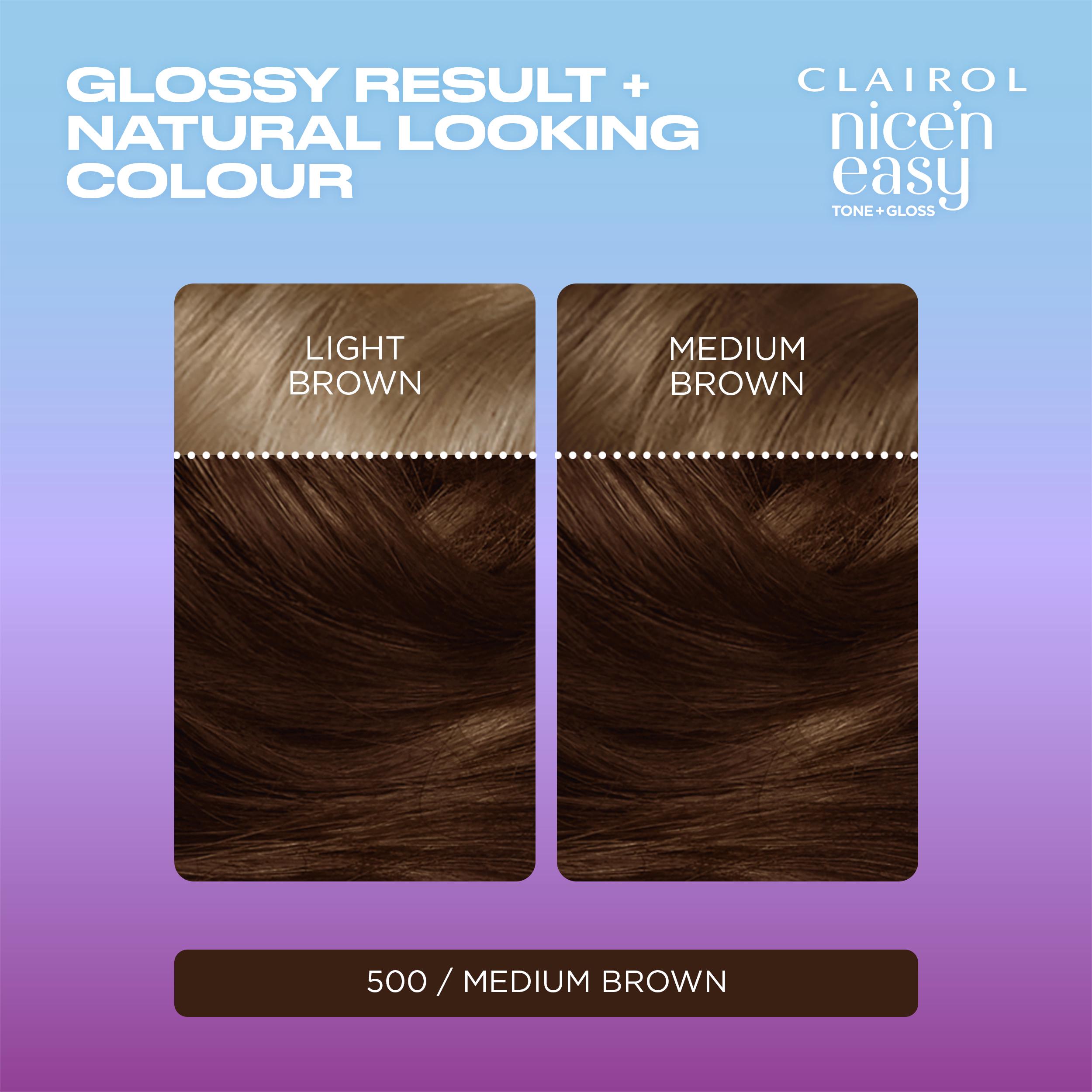 Clairol Nice'N Easy Tone+Gloss Medium Brown 500/765 Semi Permanent Hair Dye thumbnail 3