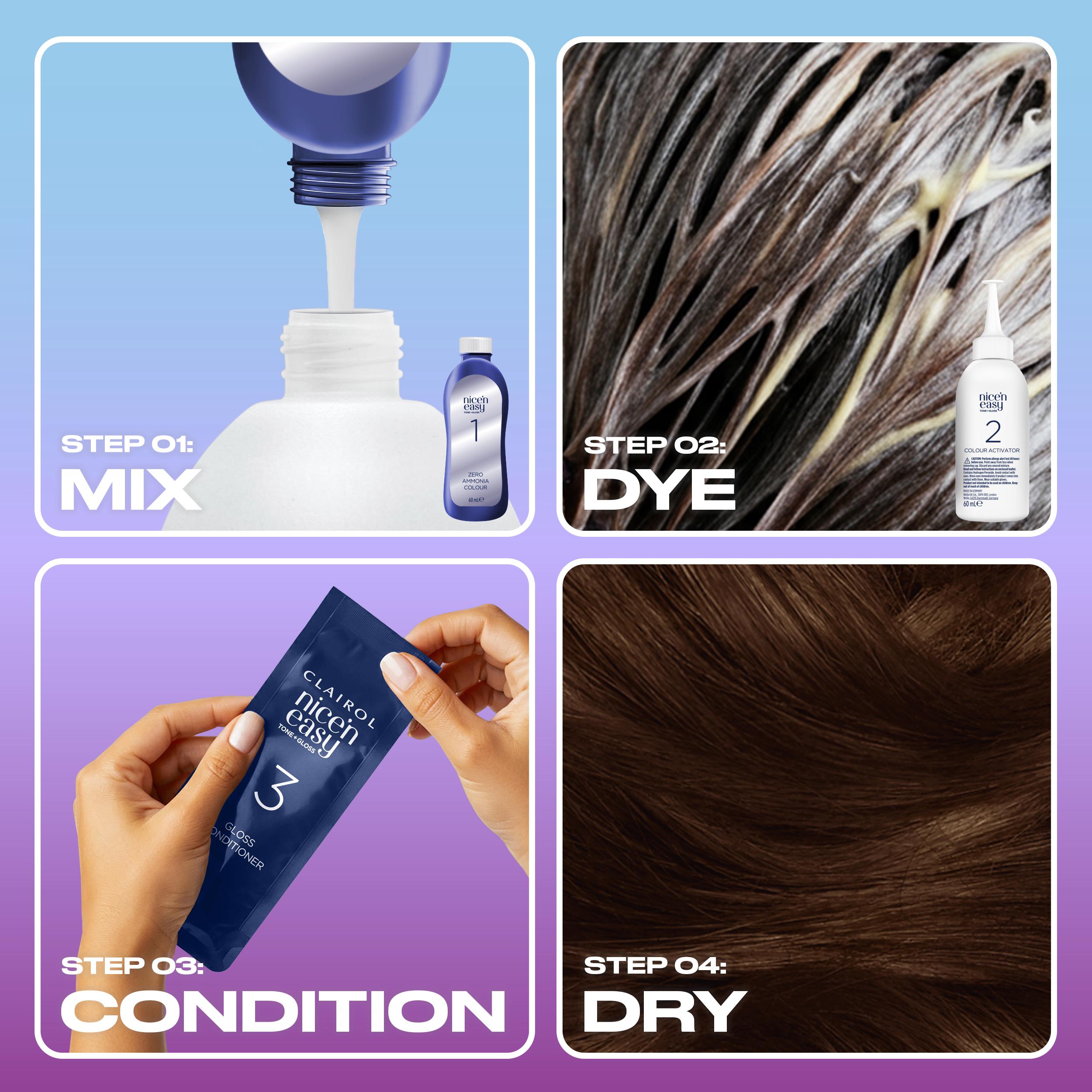 Clairol Nice'N Easy Tone+Gloss Medium Brown 500/765 Semi Permanent Hair Dye thumbnail 5