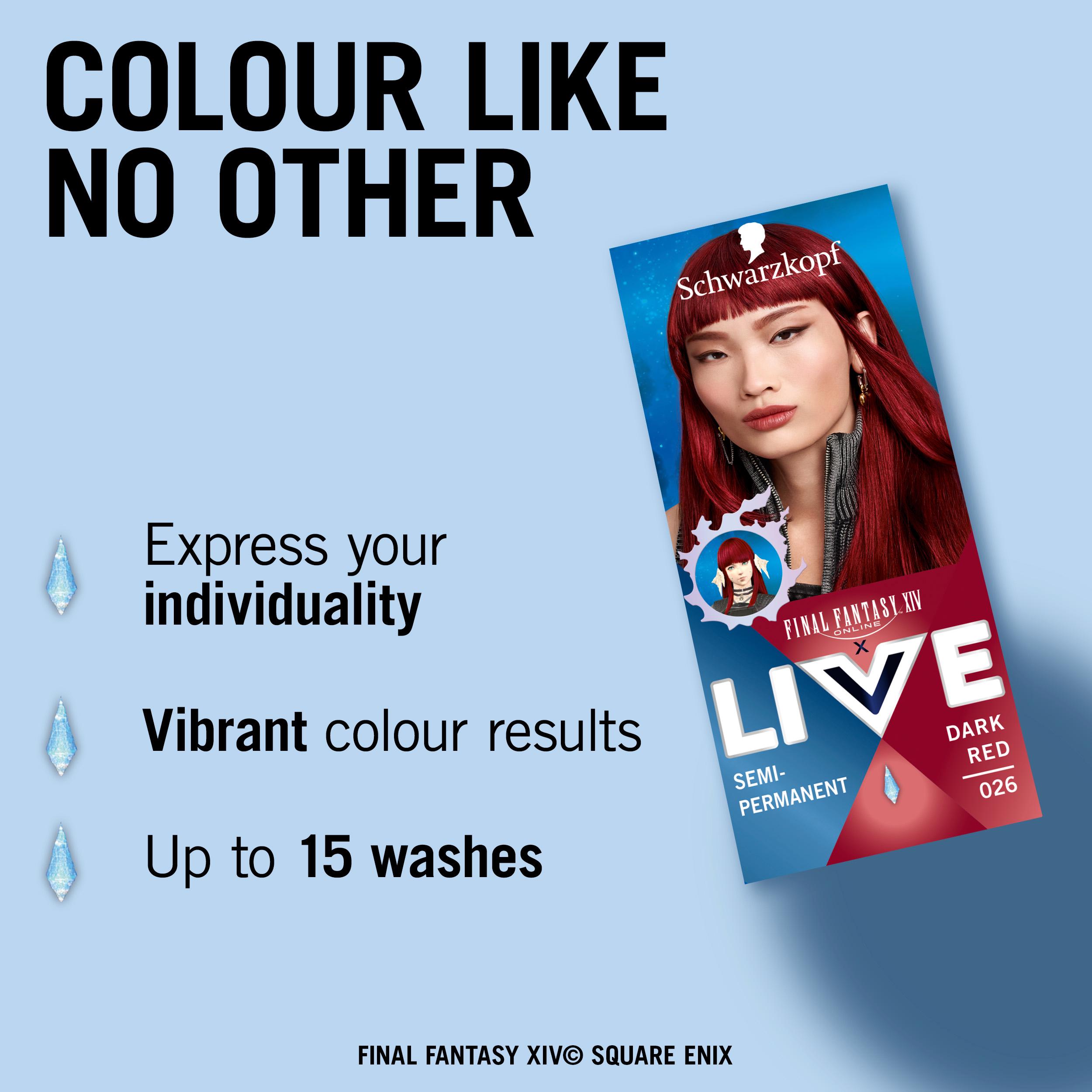 Schwarzkopf Live Ultra Brights Dark Red 026 Semi Permanent Hair Dye thumbnail 3