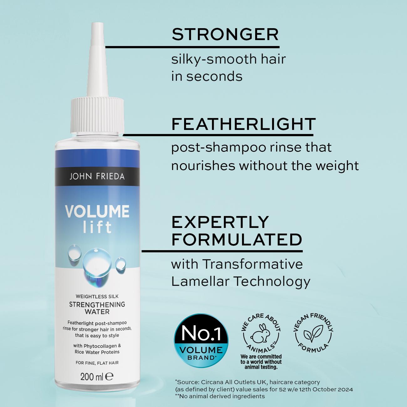 John Frieda Volume Lift Weightless Silk Strengthening Water 200ml thumbnail 2