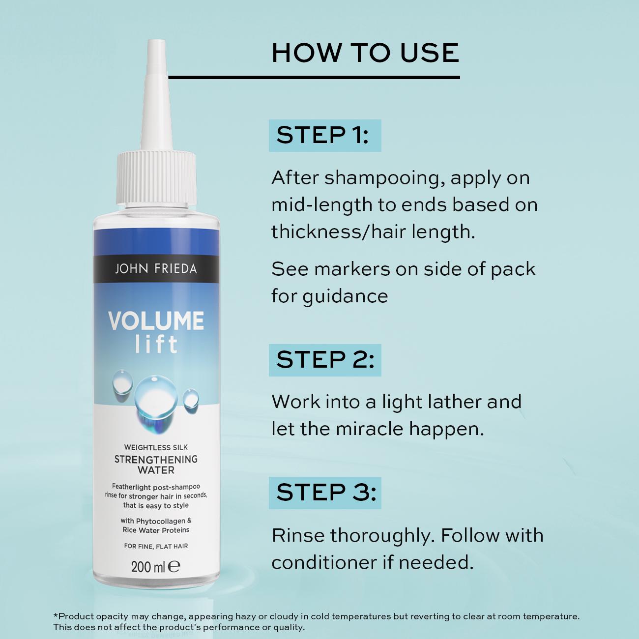 John Frieda Volume Lift Weightless Silk Strengthening Water 200ml thumbnail 3
