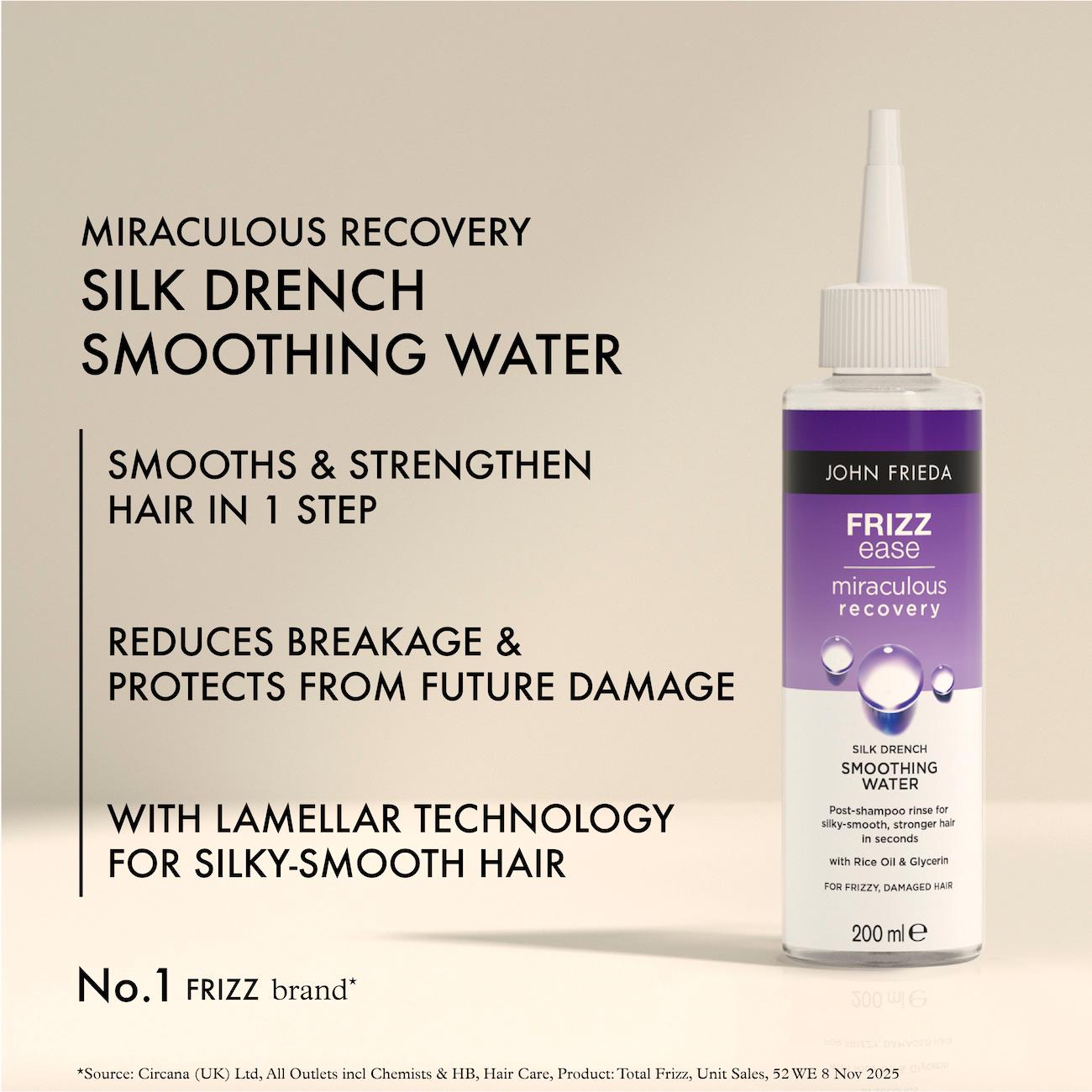 John Frieda Frizz Ease Miraculous Recovery Silk Drench Smoothing Water 200ml thumbnail 2