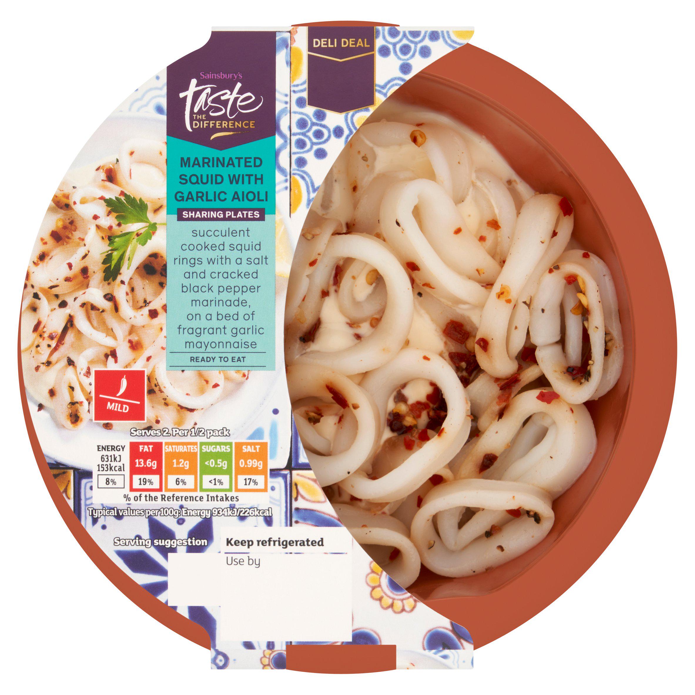 Sainsbury's Taste the Difference Marinated Squid with Garlic Aioli 135g