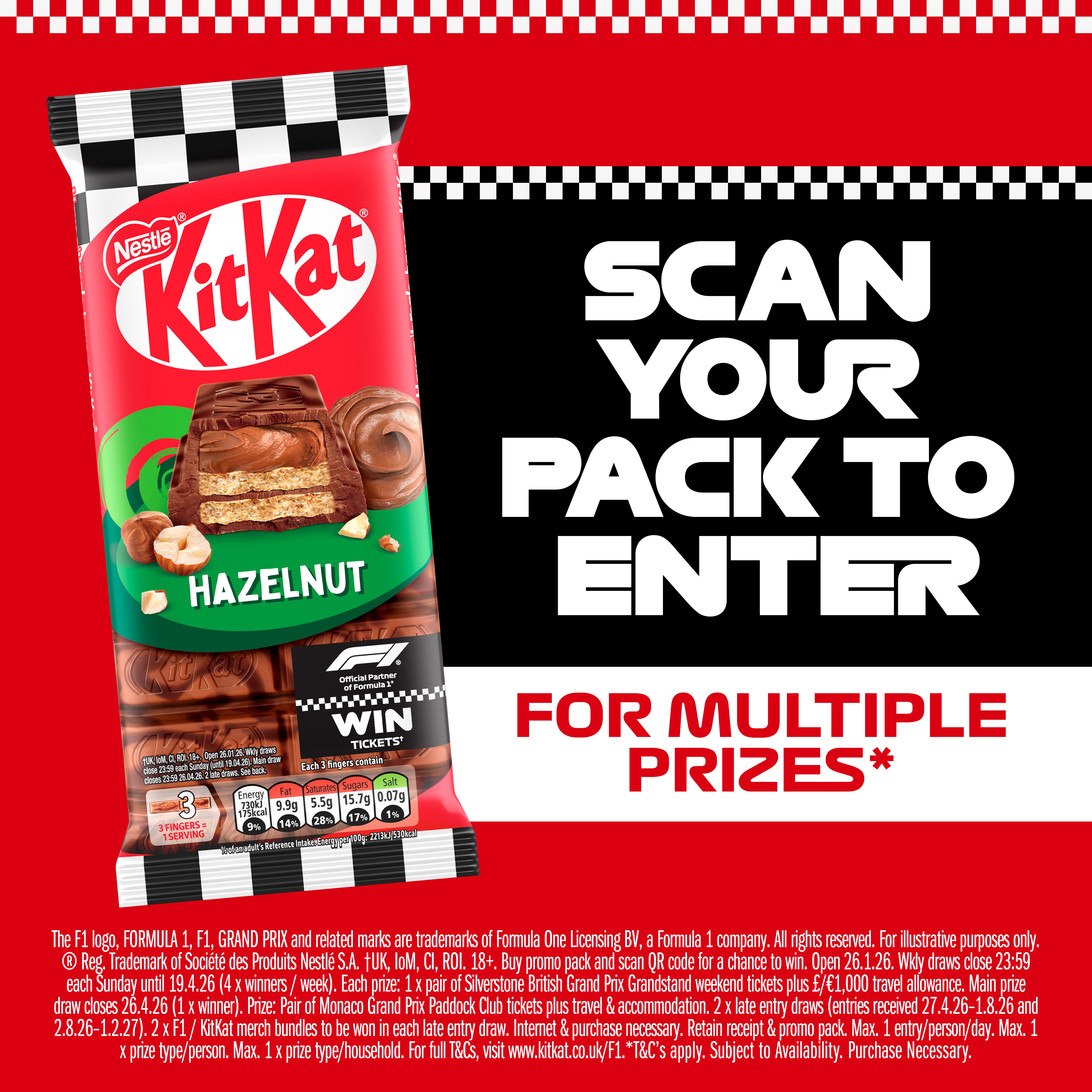KitKat Hazelnut Chocolate Sharing Bar 99g thumbnail 4