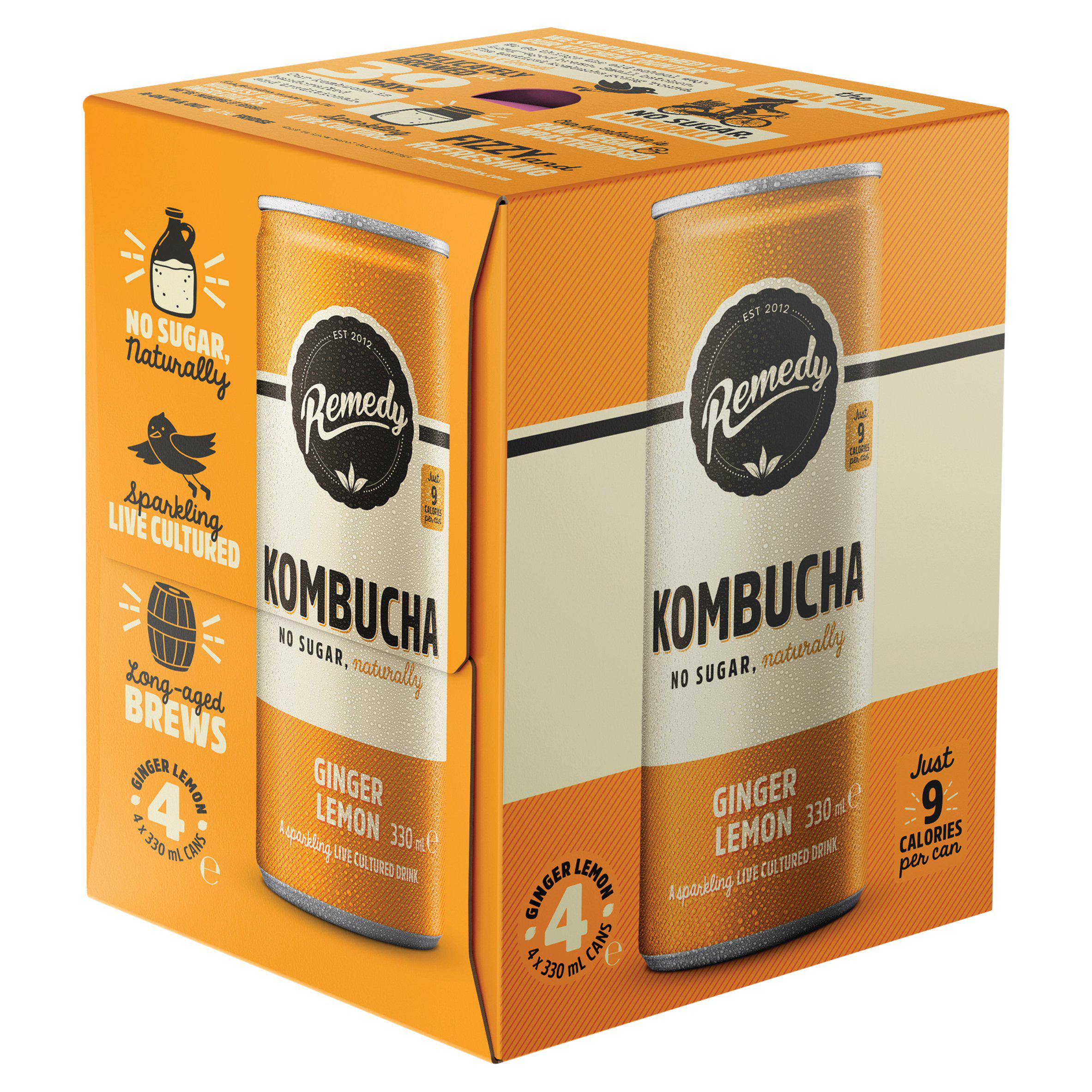Remedy Kombucha Ginger Lemon Multipack