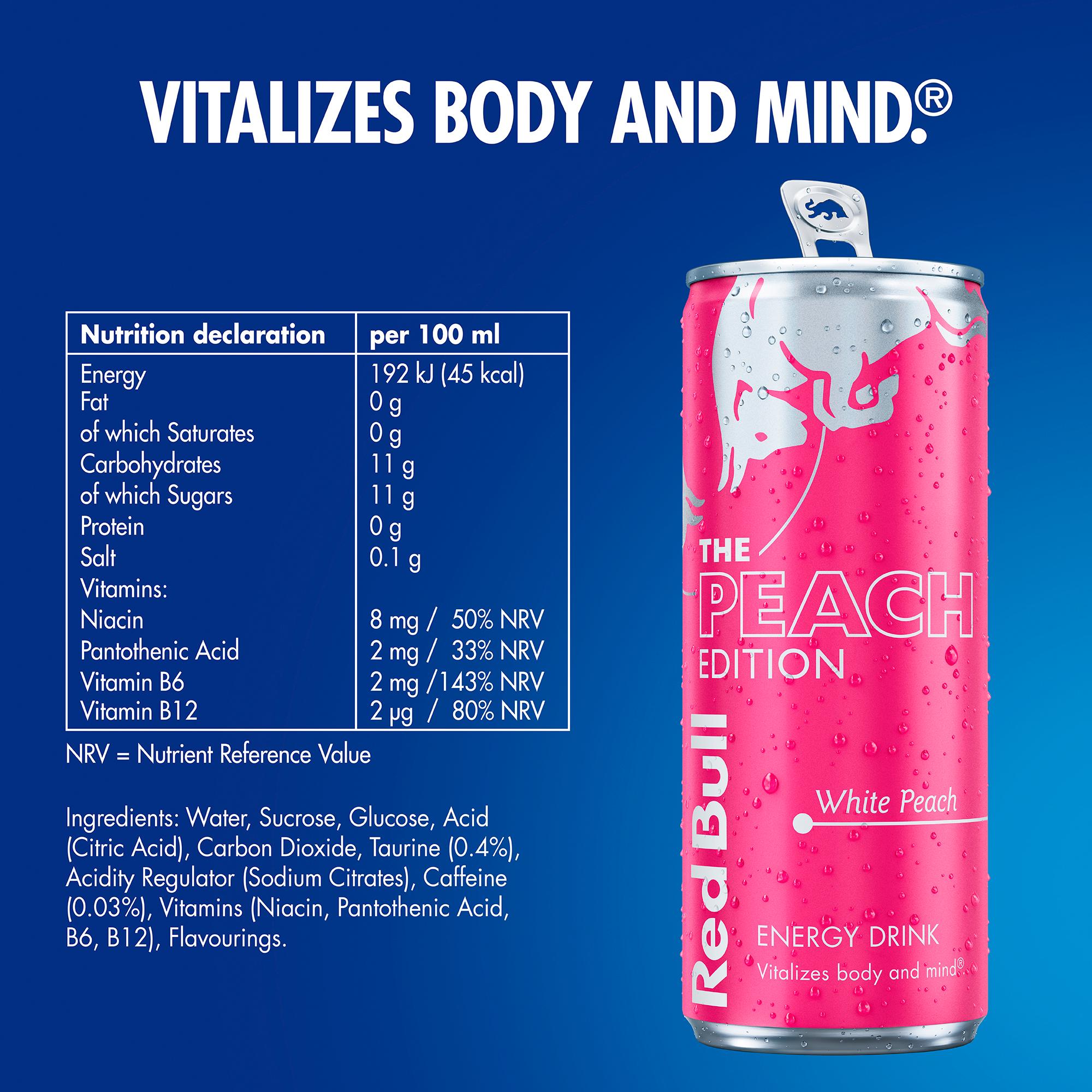 Red Bull Energy Drink White Peach Edition 250ml thumbnail 3