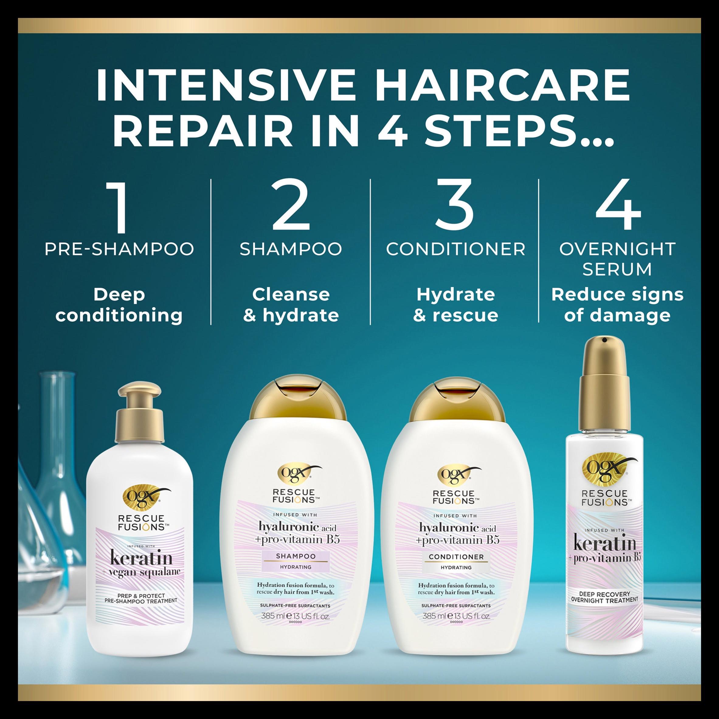 OGX Rescue Fusions Hyaluronic Acid + Pro Vitamin B5 Conditioner 385ml thumbnail 4