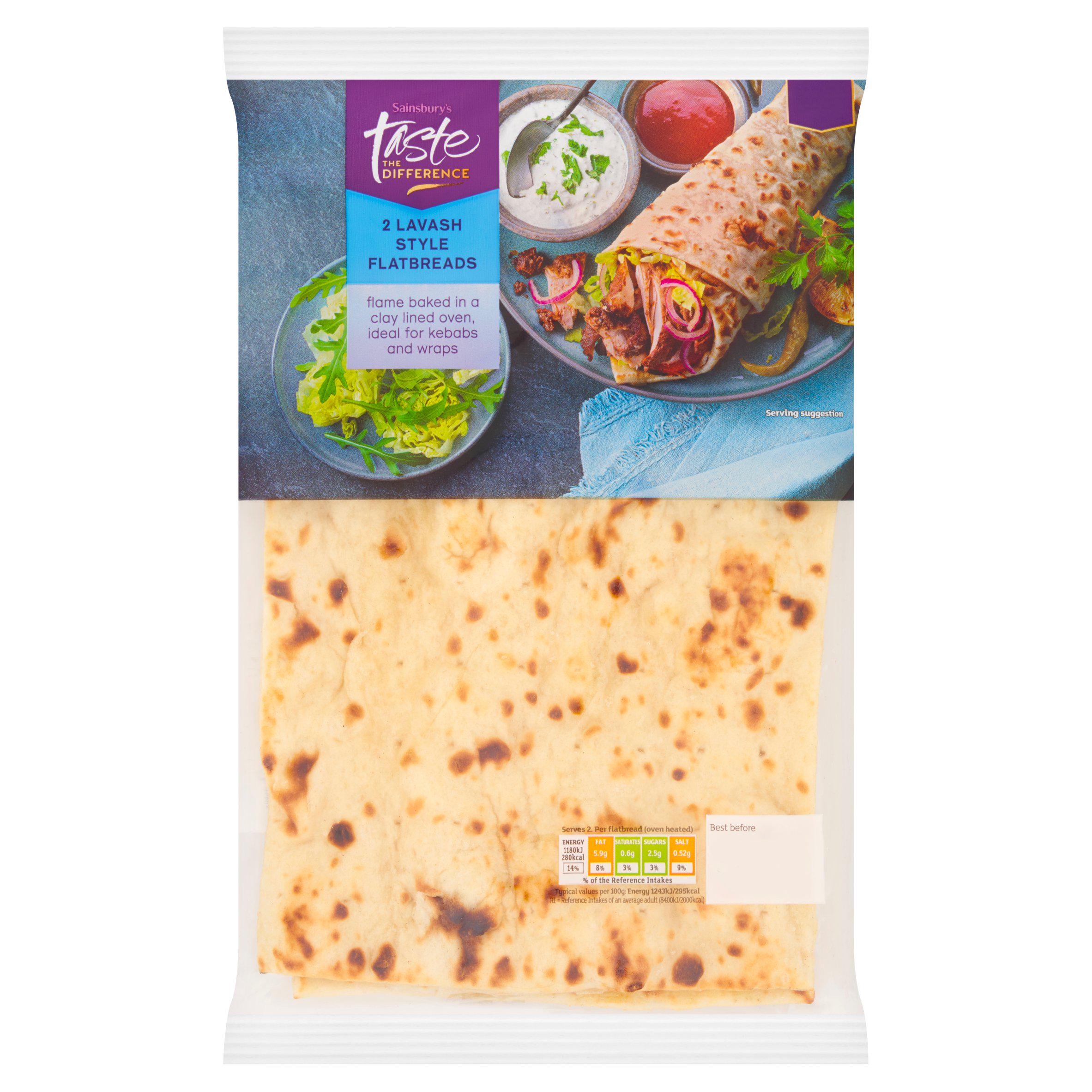 Sainsbury's Lavash, Taste the Difference x2 100g