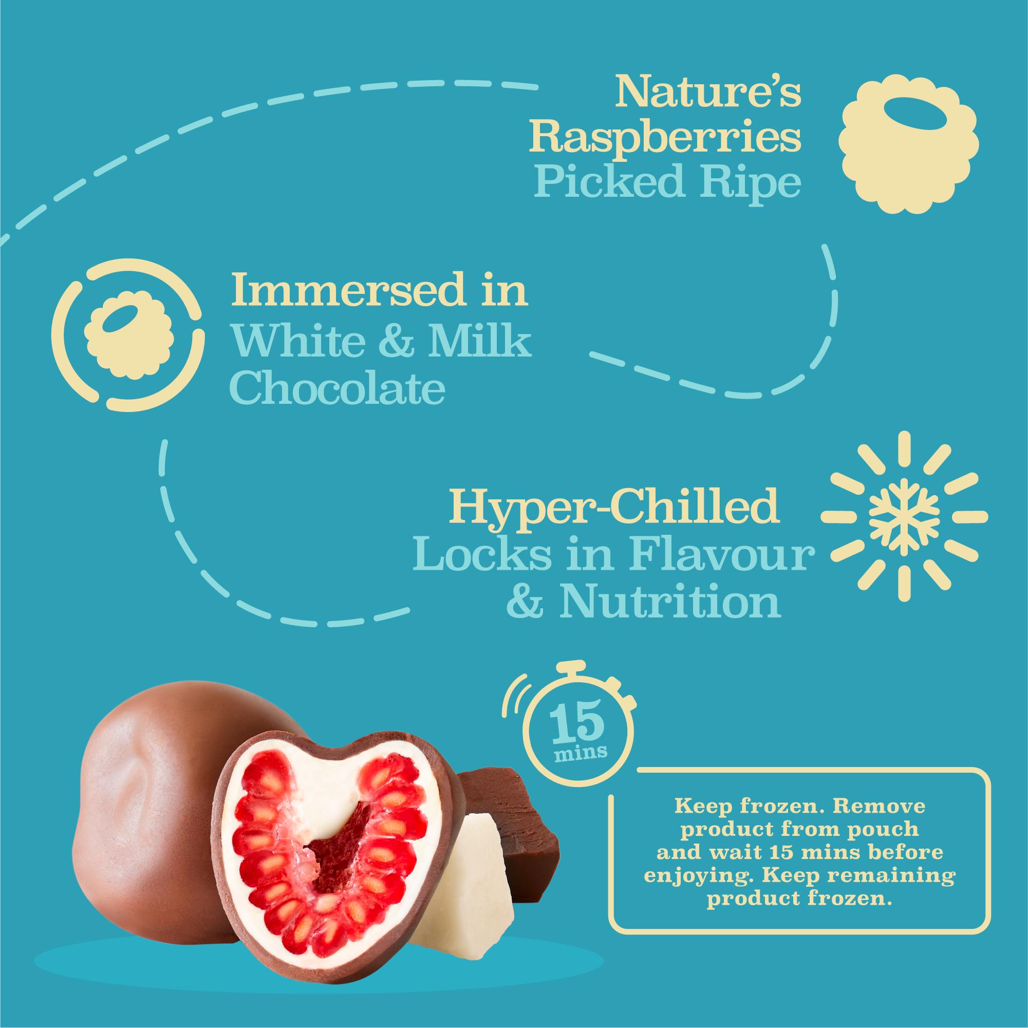 trufru Nature's Raspberries in White & Dark Chocolate 200g thumbnail 5