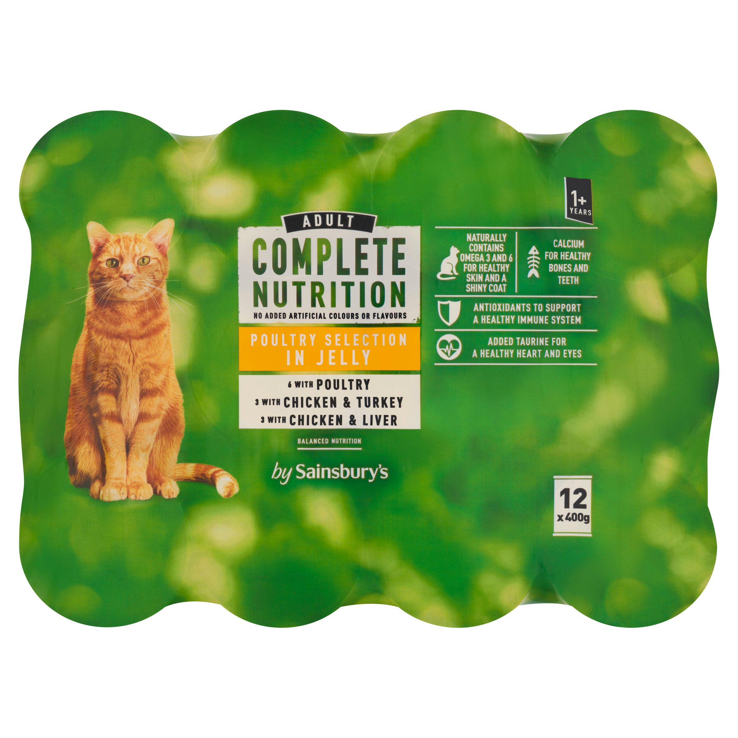 Sainsbury's 12 x 400g Complete Nutrition Adult 1 - 7 Years Poultry Selection in Jelly
