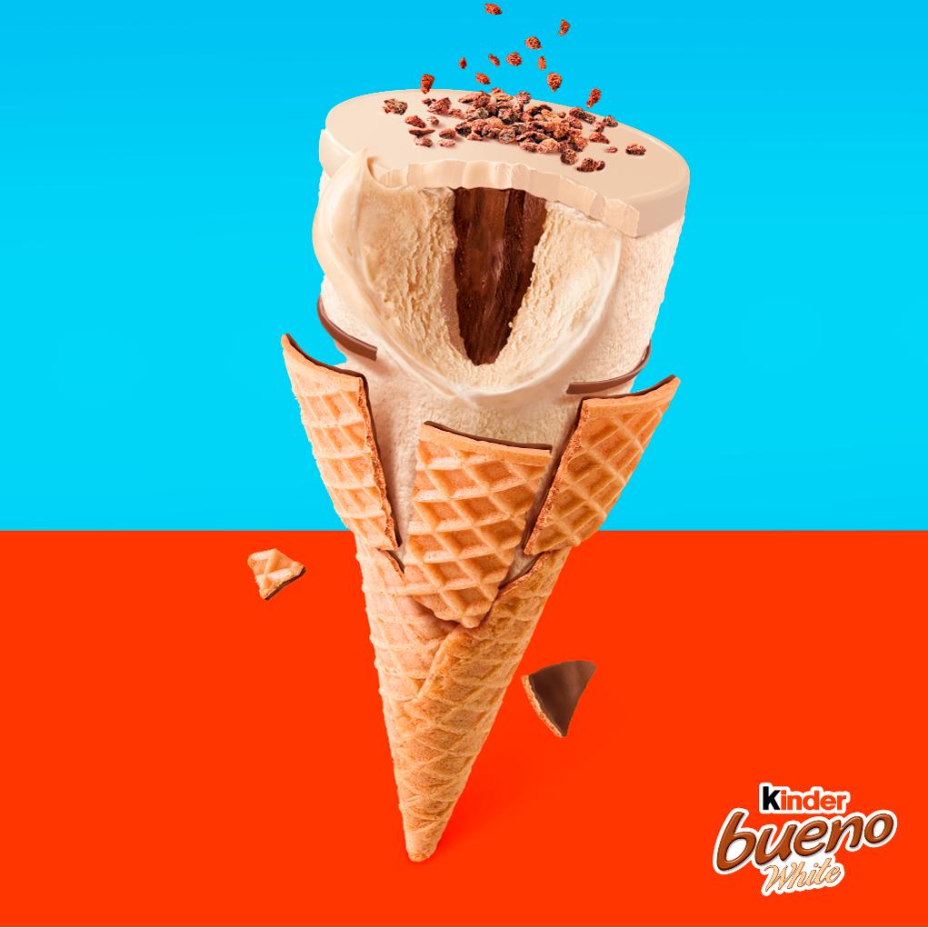 Kinder Bueno White Ice Cream Cones 4 x 90ml thumbnail 2