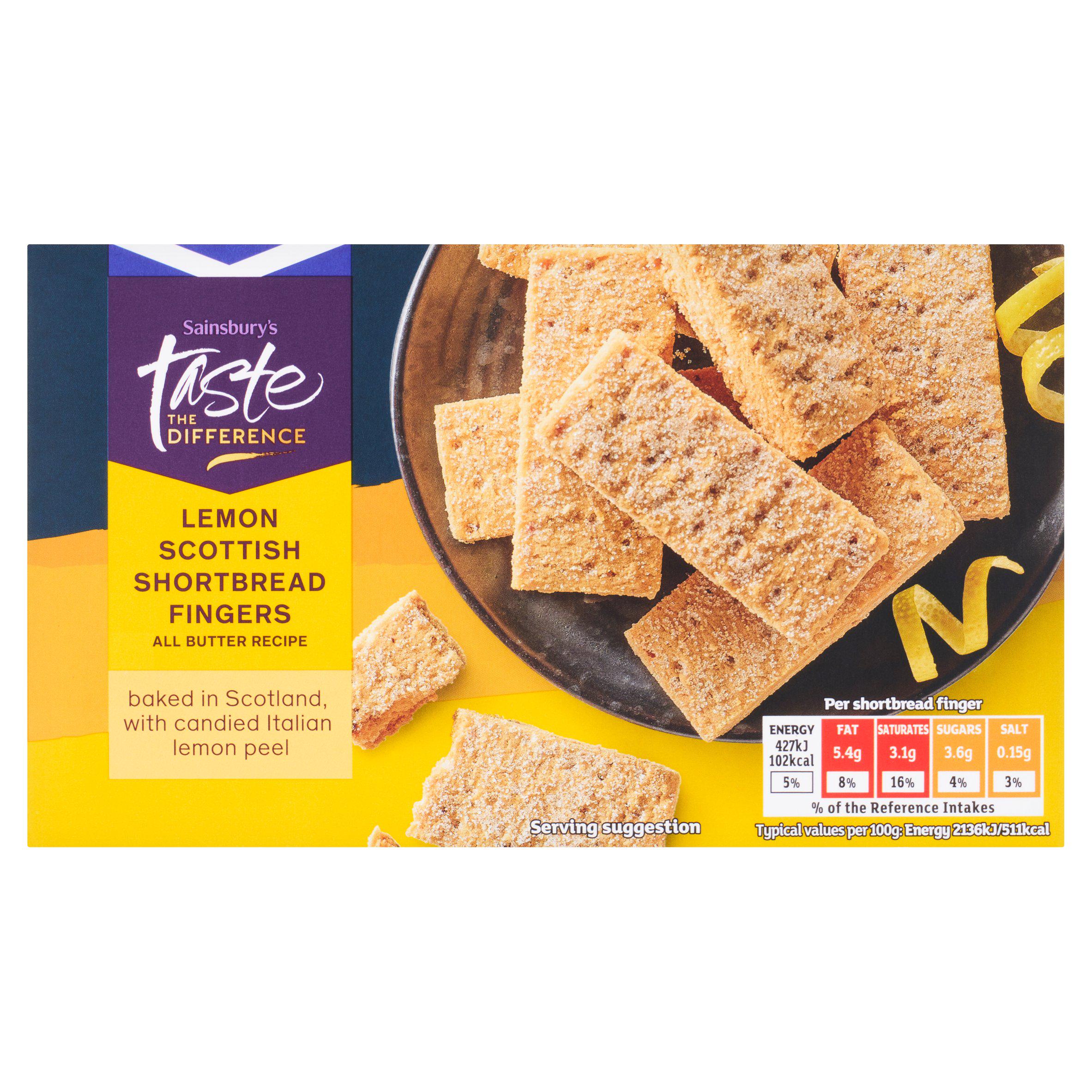 Sainsbury's Lemon Scottish Shortbread Fingers, Taste the Difference 160g