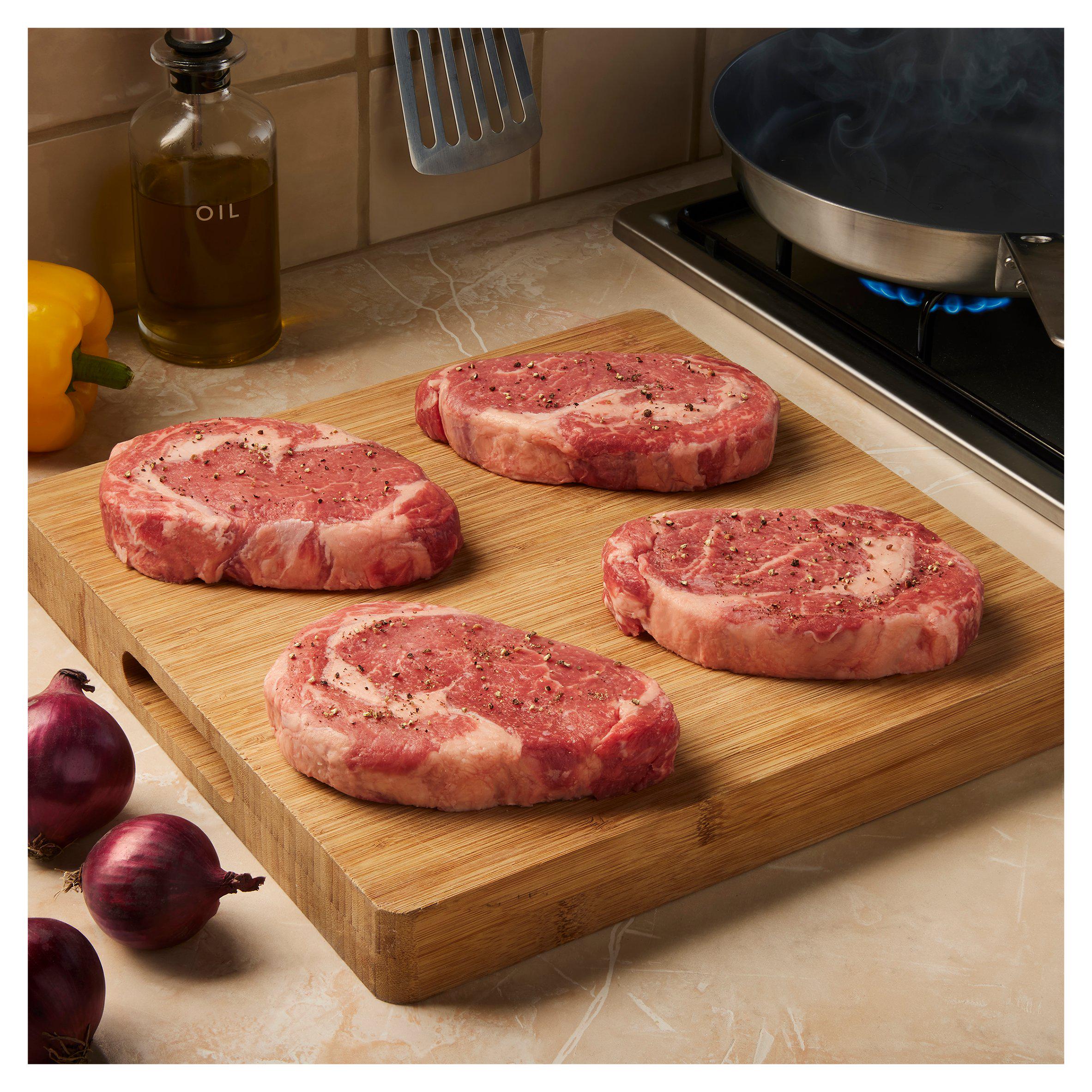 Sainsbury's 4 x 285g Aberdeen Angus Ribeye Steaks, Taste the Difference