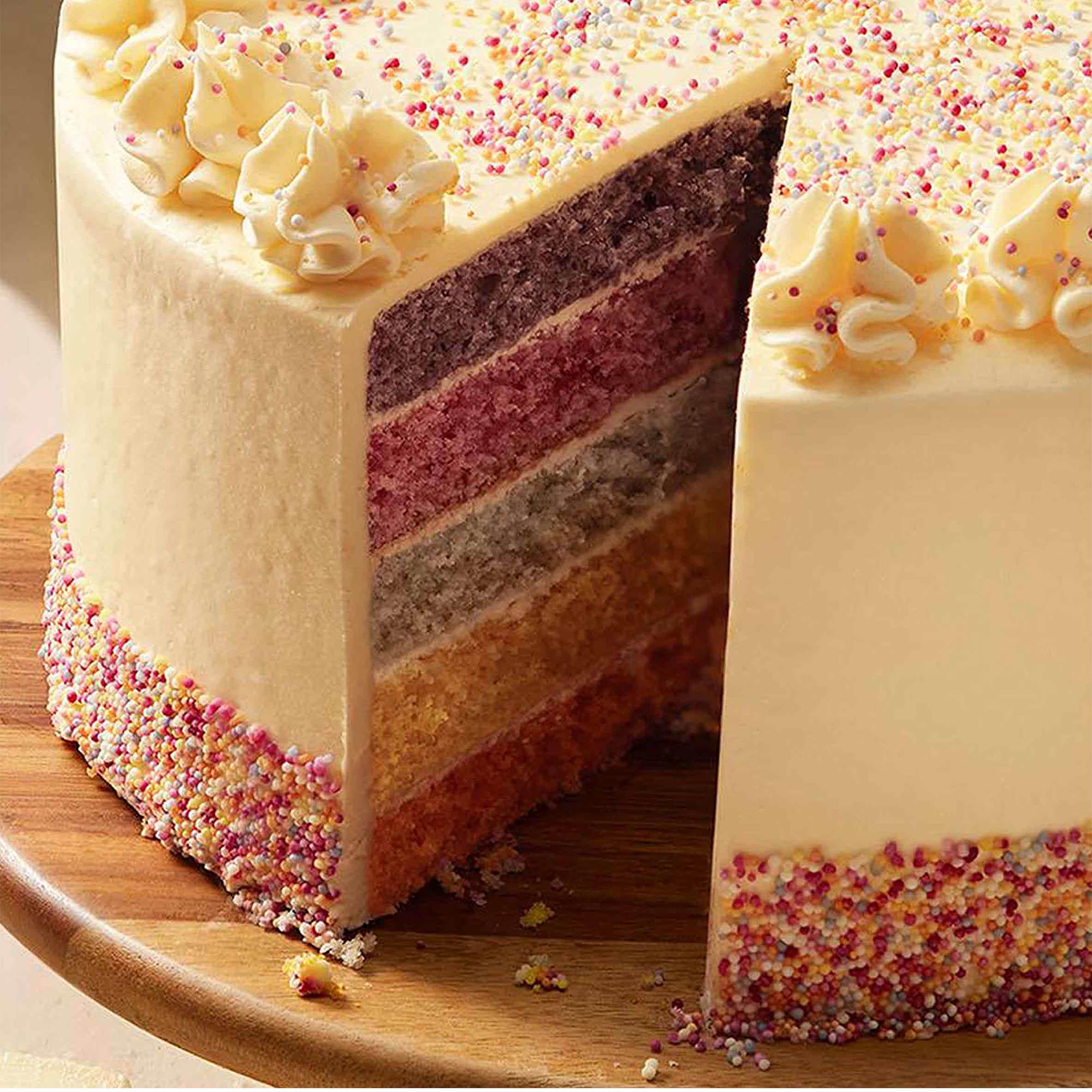 Sainsbury's 2.6kg Extra Large Rainbow Cake, Taste the Difference thumbnail 3