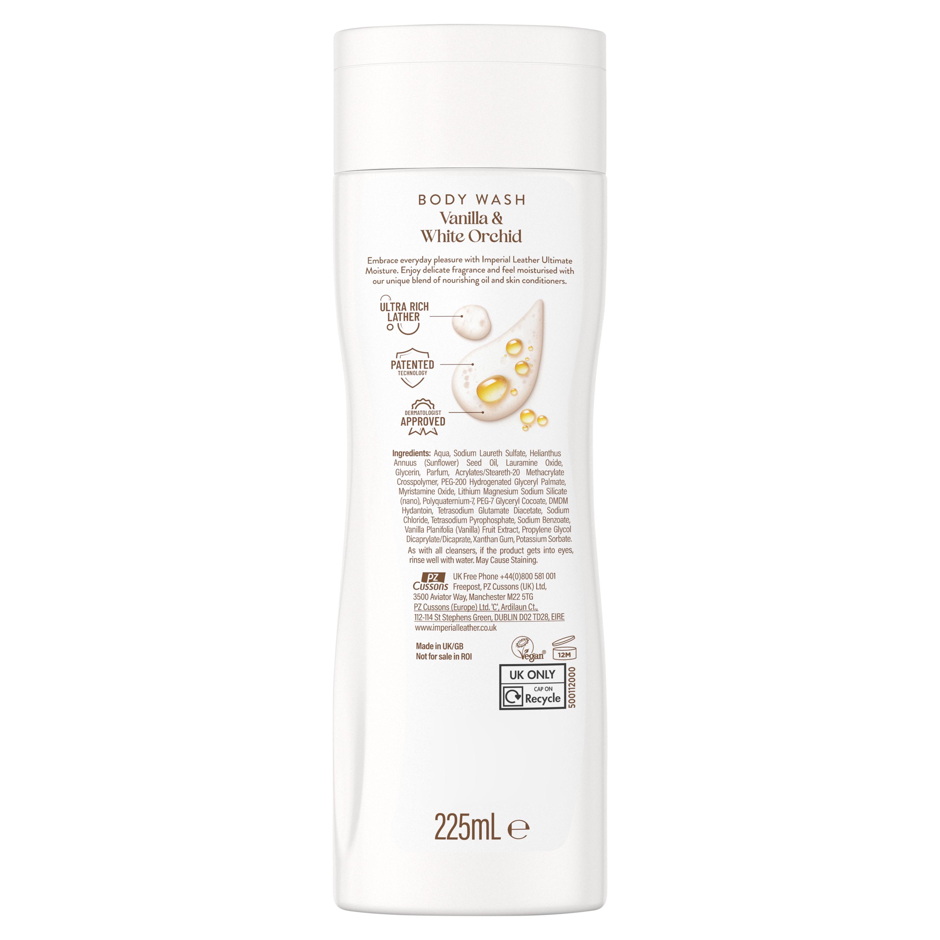 Imperial Leather Ultimate Moisture Vanilla & White Orchid Body Wash 225ml thumbnail 2