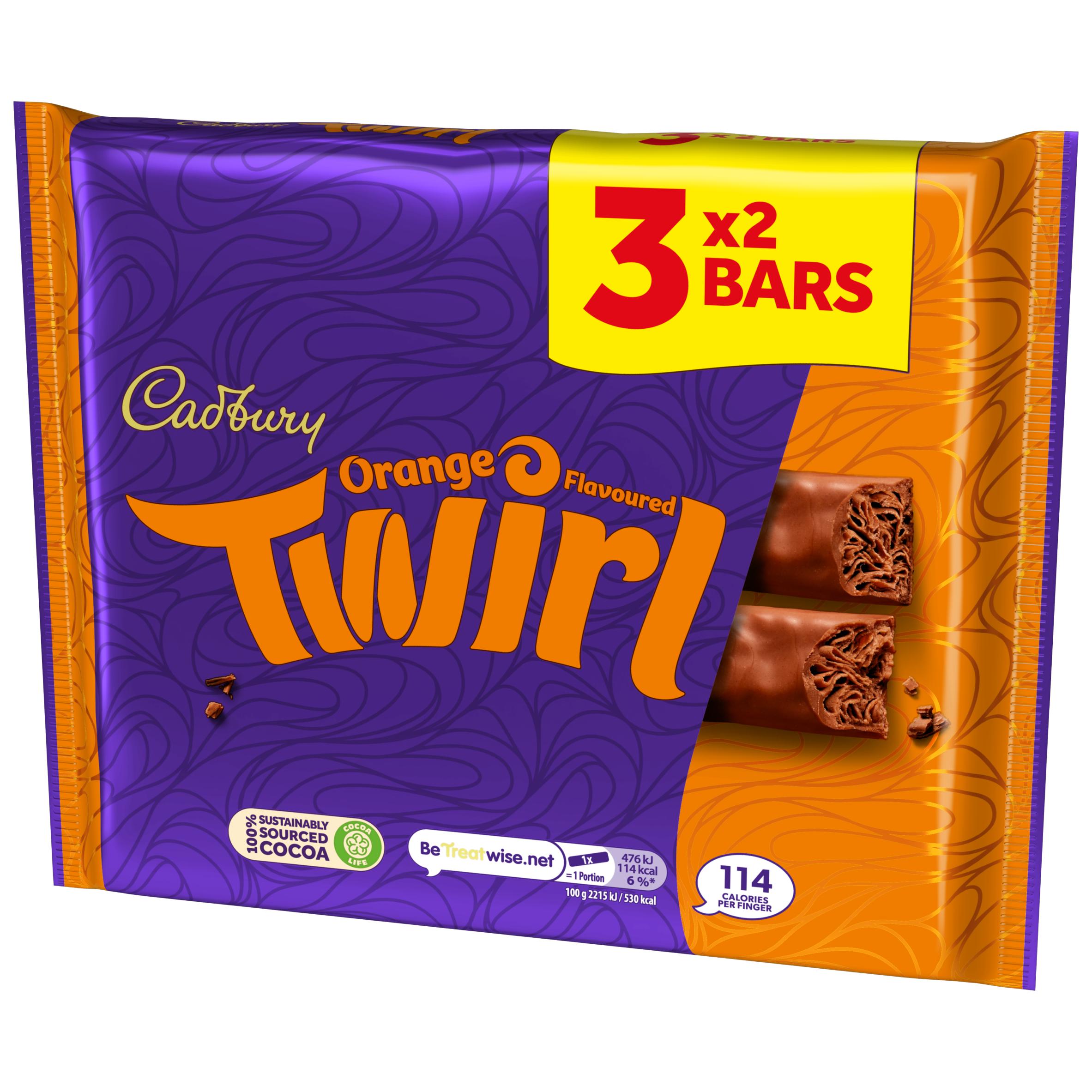 Cadbury Twirl Chocolate Orange Bar Multipack 3 x 43g thumbnail 3