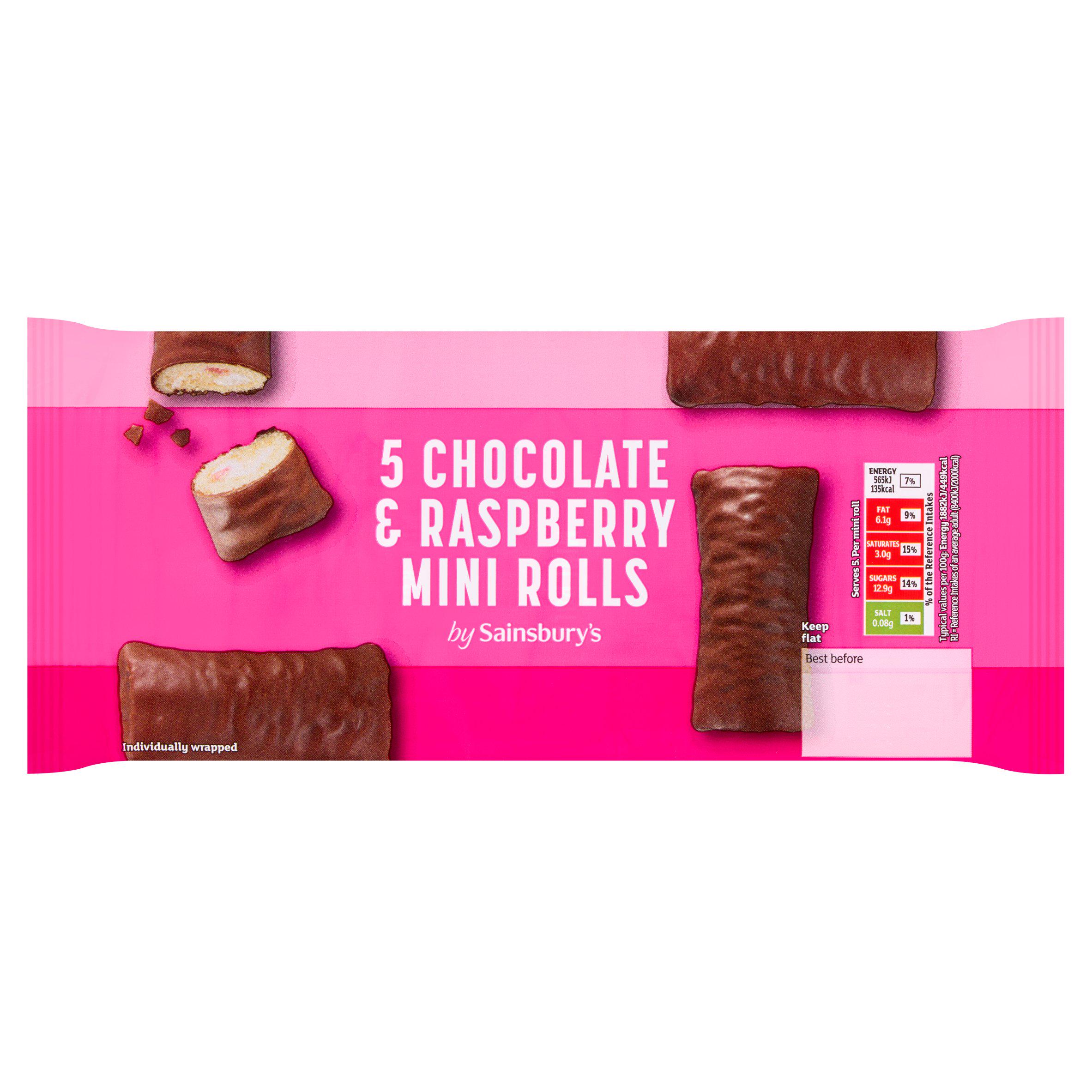 Sainsbury's Chocolate & Raspberry Mini Rolls x5