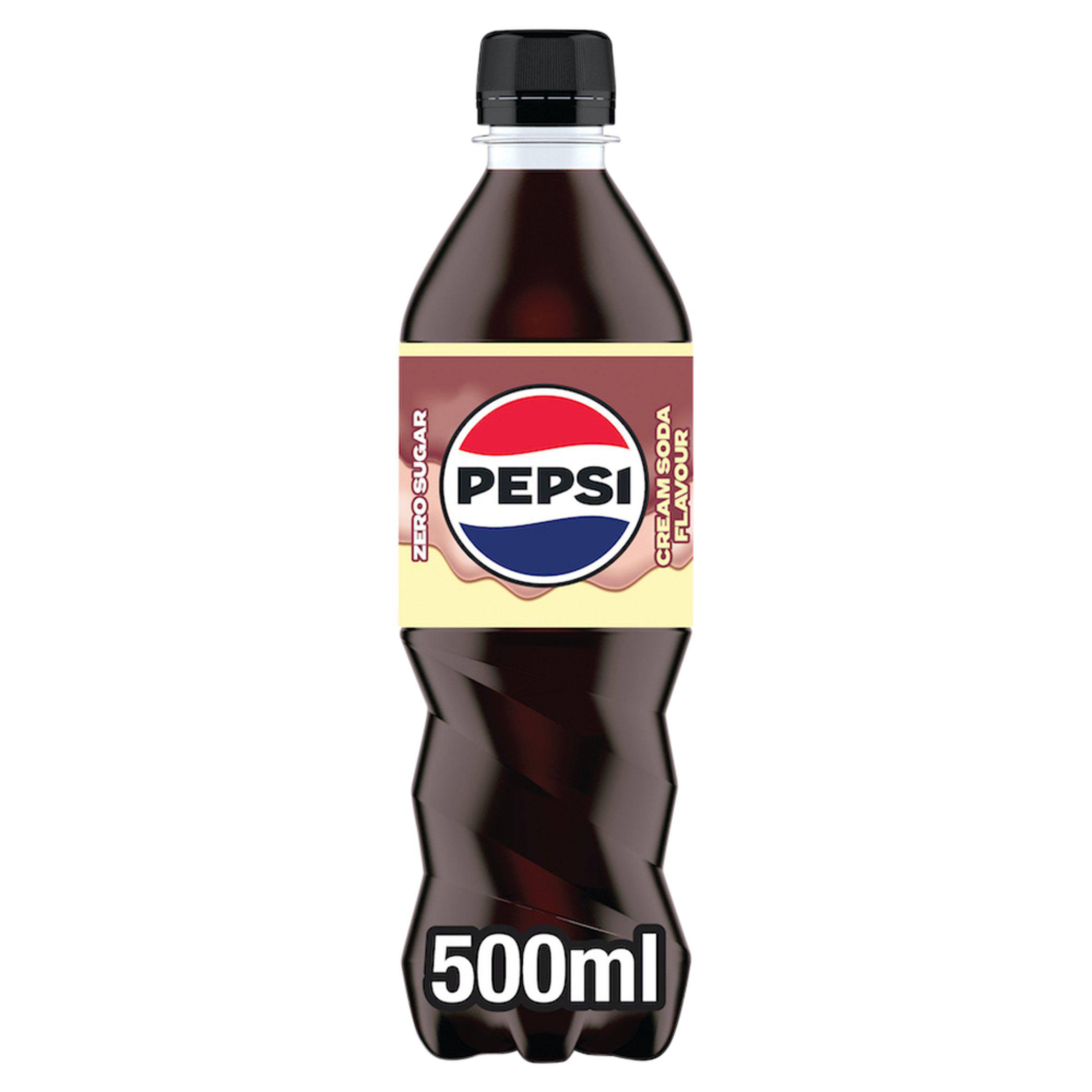 Pepsi 500ml Cream Soda Flavour Cola Zero Sugar Bottle