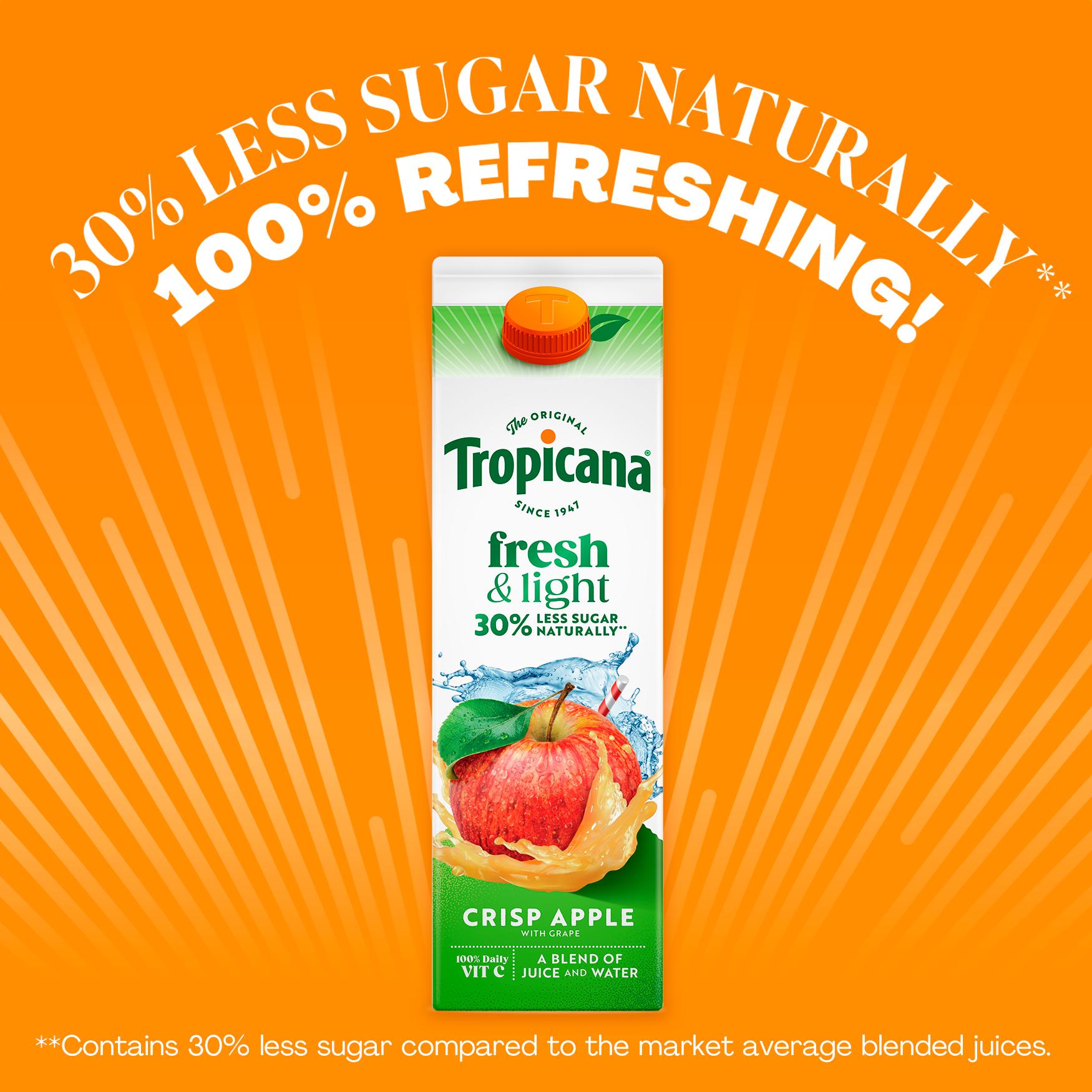Tropicana Fresh & Light Apple Juice Blend Drink 850ml thumbnail 3