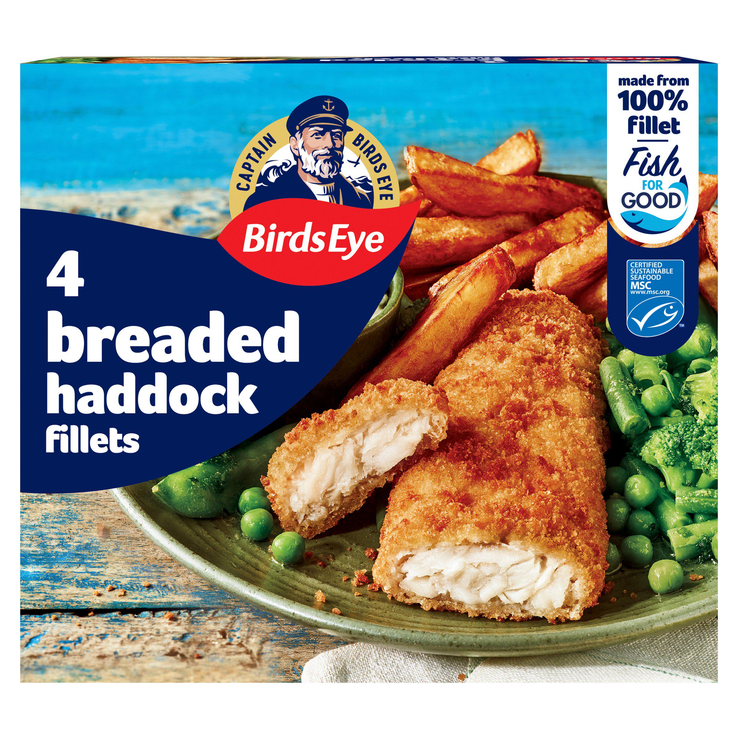 Birds Eye 4 Breaded Haddock Fillets 400g