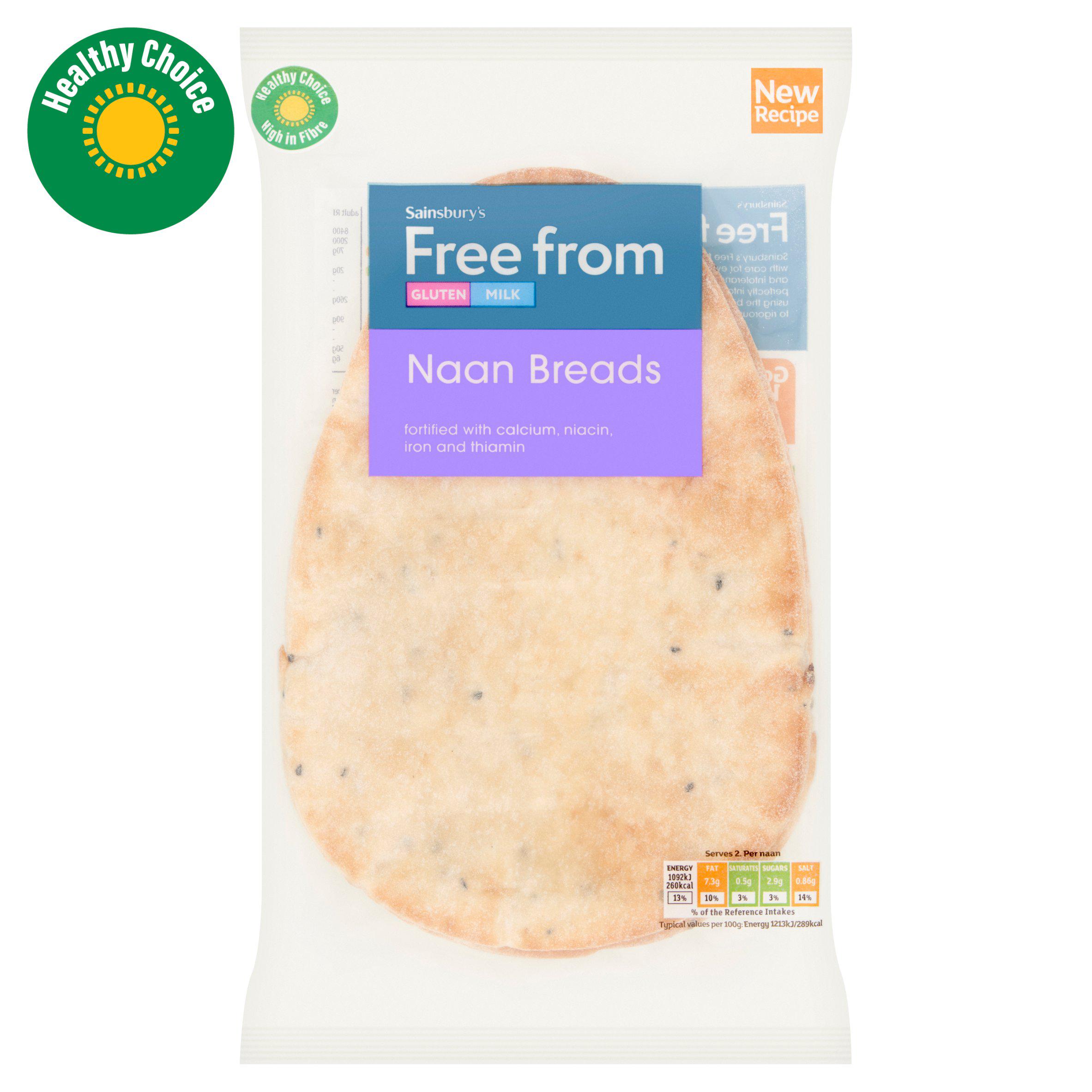 Sainsbury's Free From Naan Breads 180g