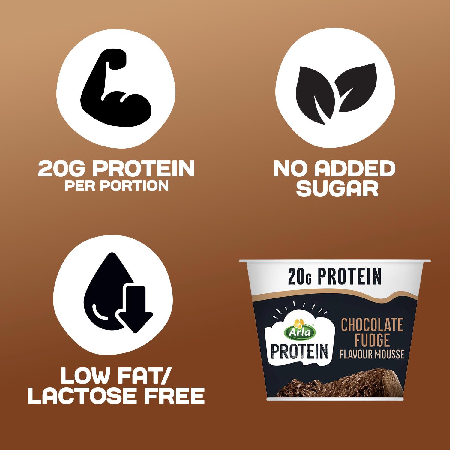 Arla Protein Chocolate Fudge Flavour Mousse 200g thumbnail 2