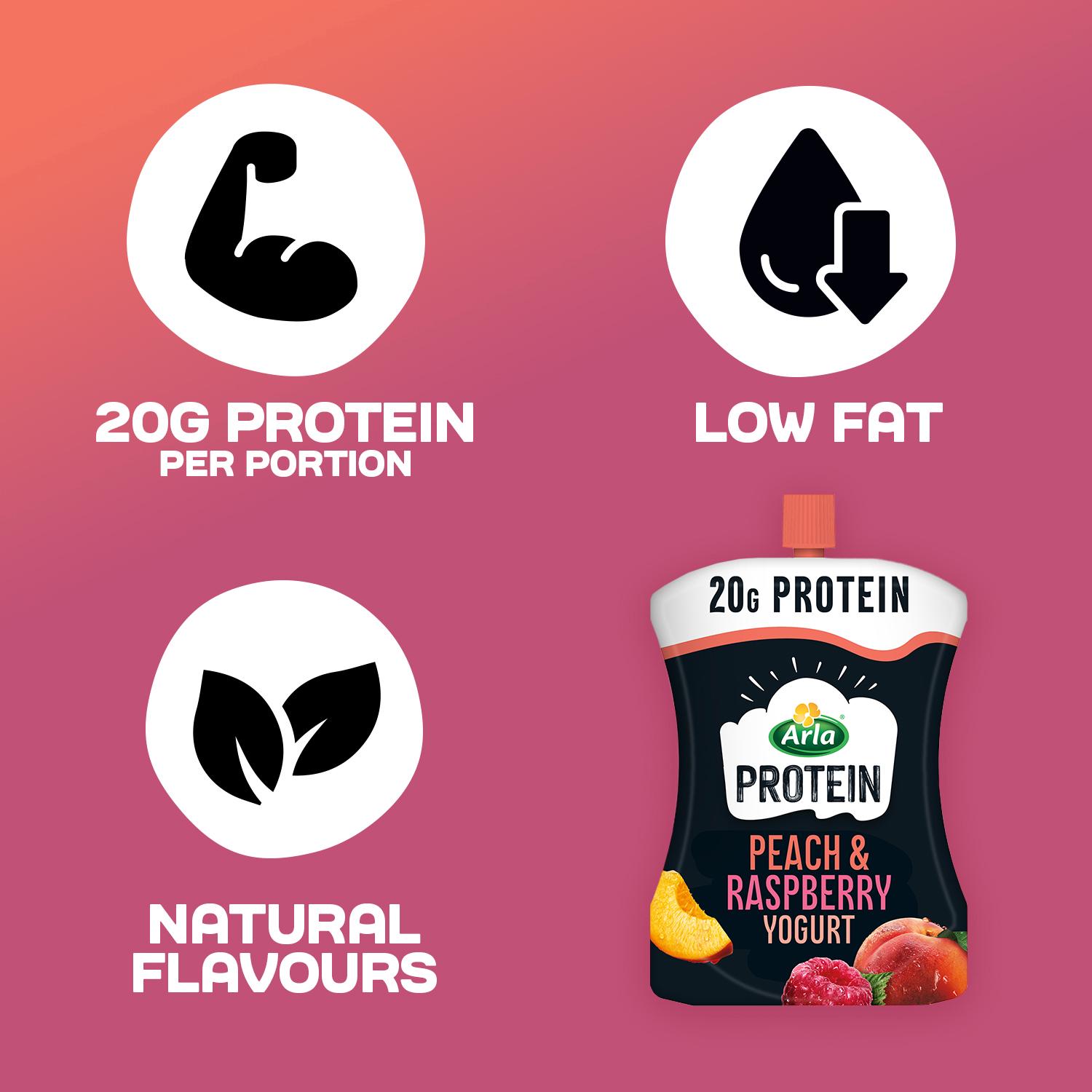 Arla Protein Peach & Raspberry Yogurt 200g thumbnail 2