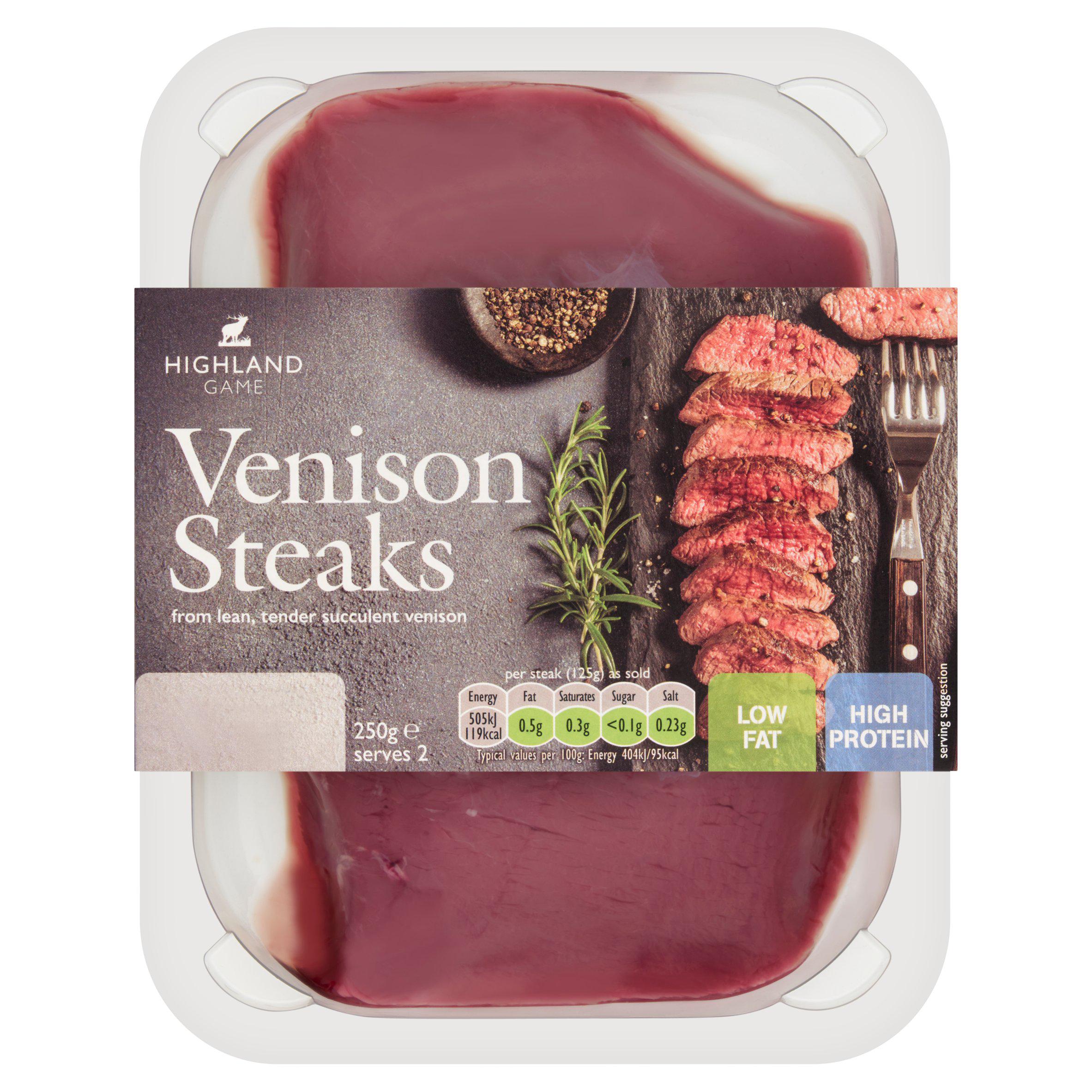 Highland Game Venison Steaks 250G