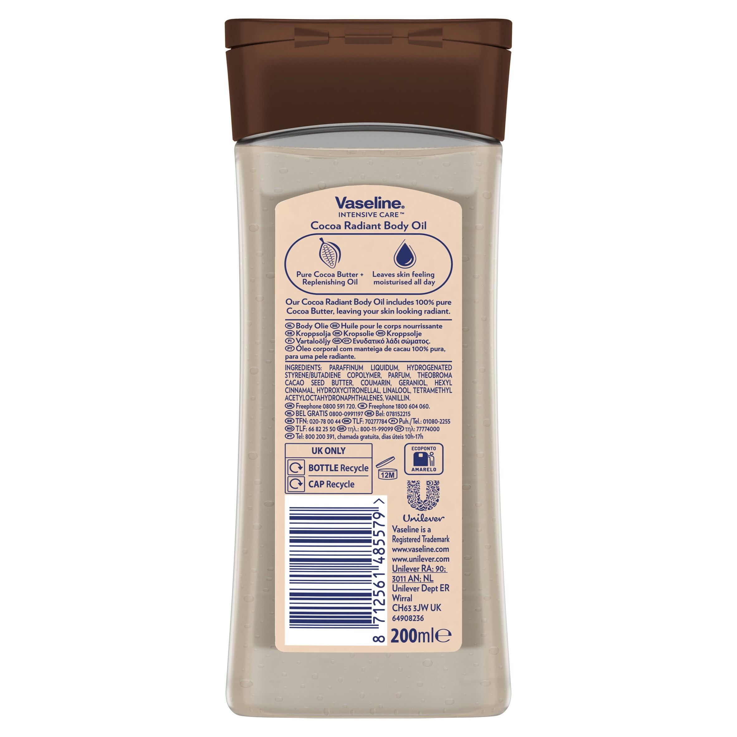 Vaseline Intensive Care Body Oil Cocoa Radiant 200ml thumbnail 2