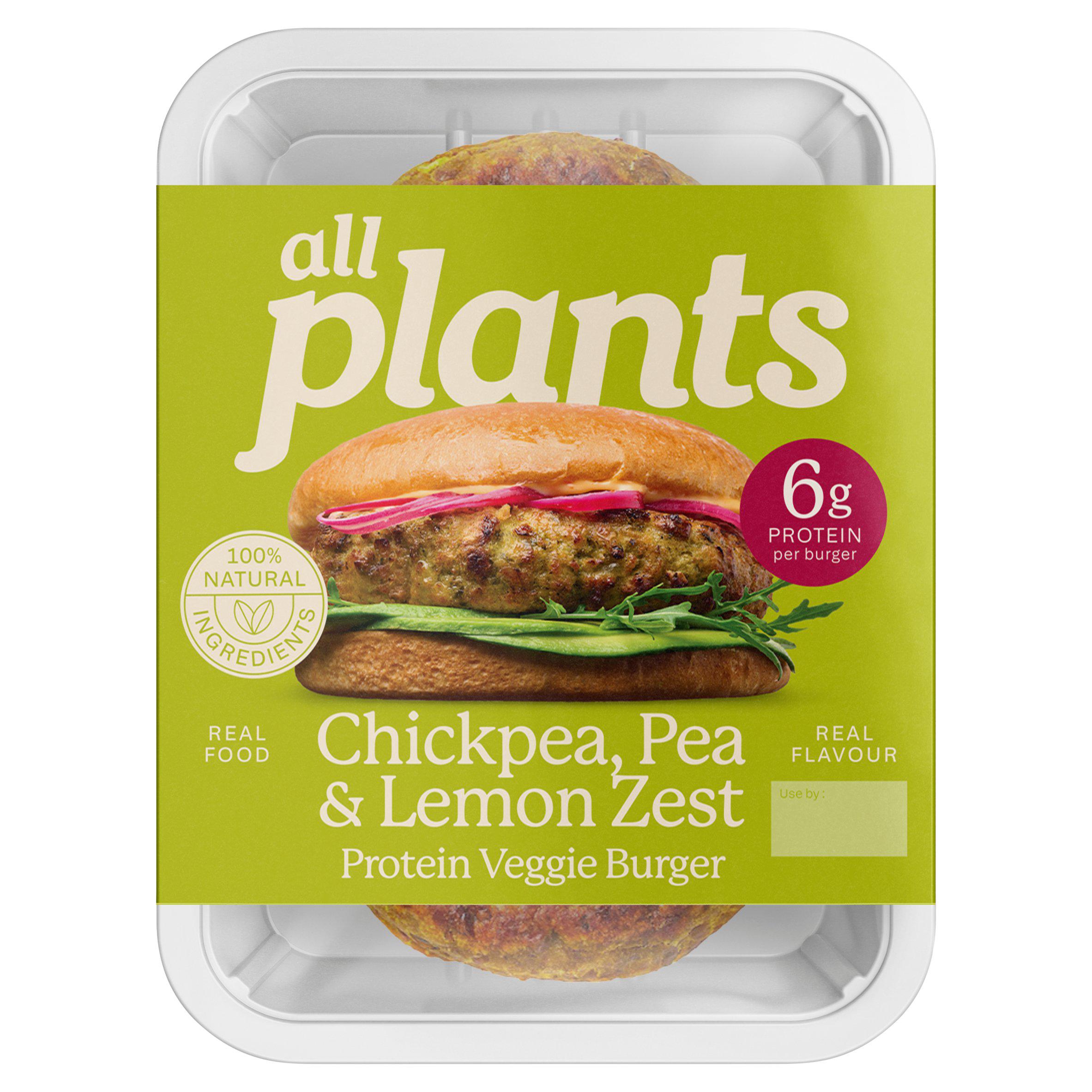 Plants Chickpea, Pea & Lemon Zest Protein Veggie Burger