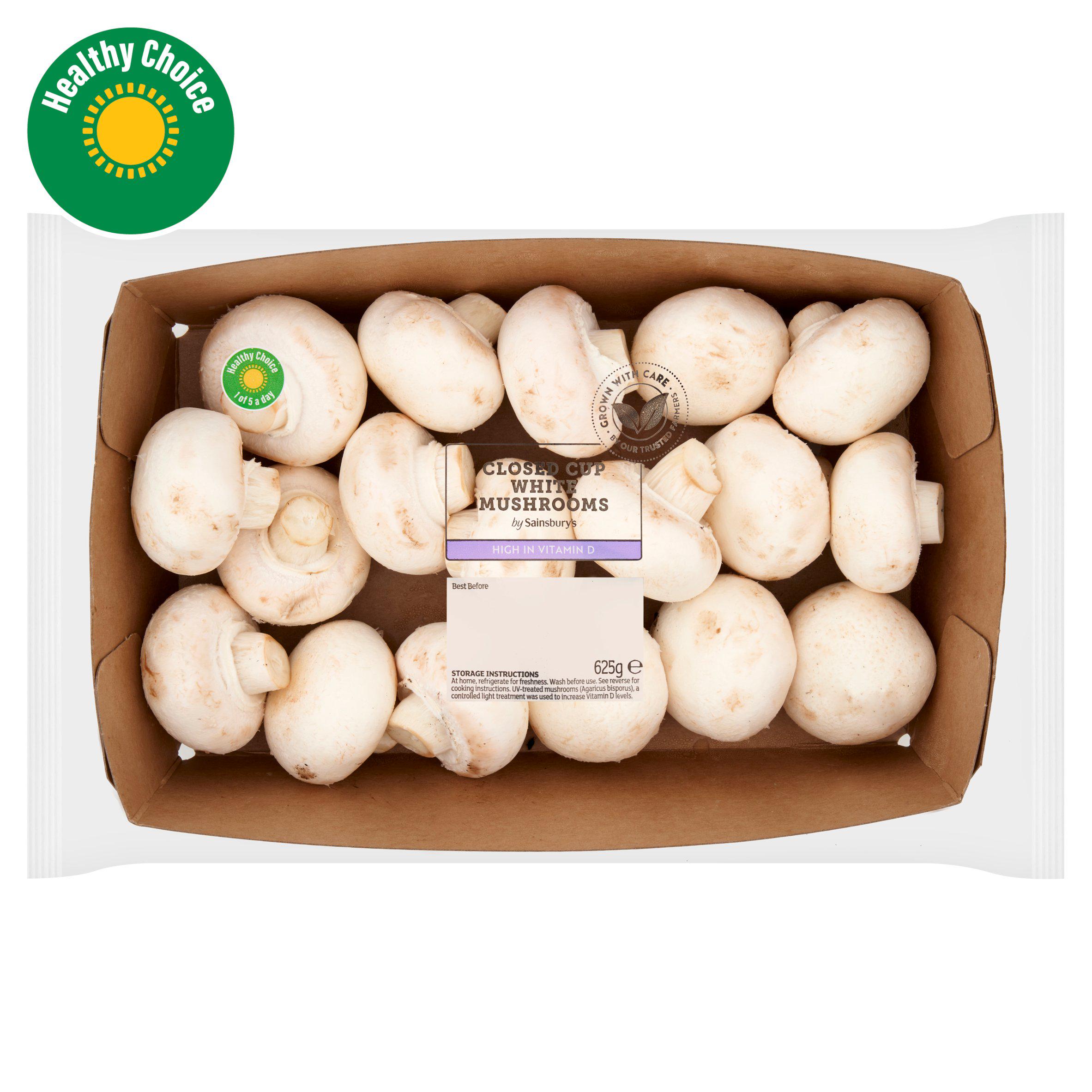 Sainsbury's Closed Cup Mushrooms Vitamin D 625g