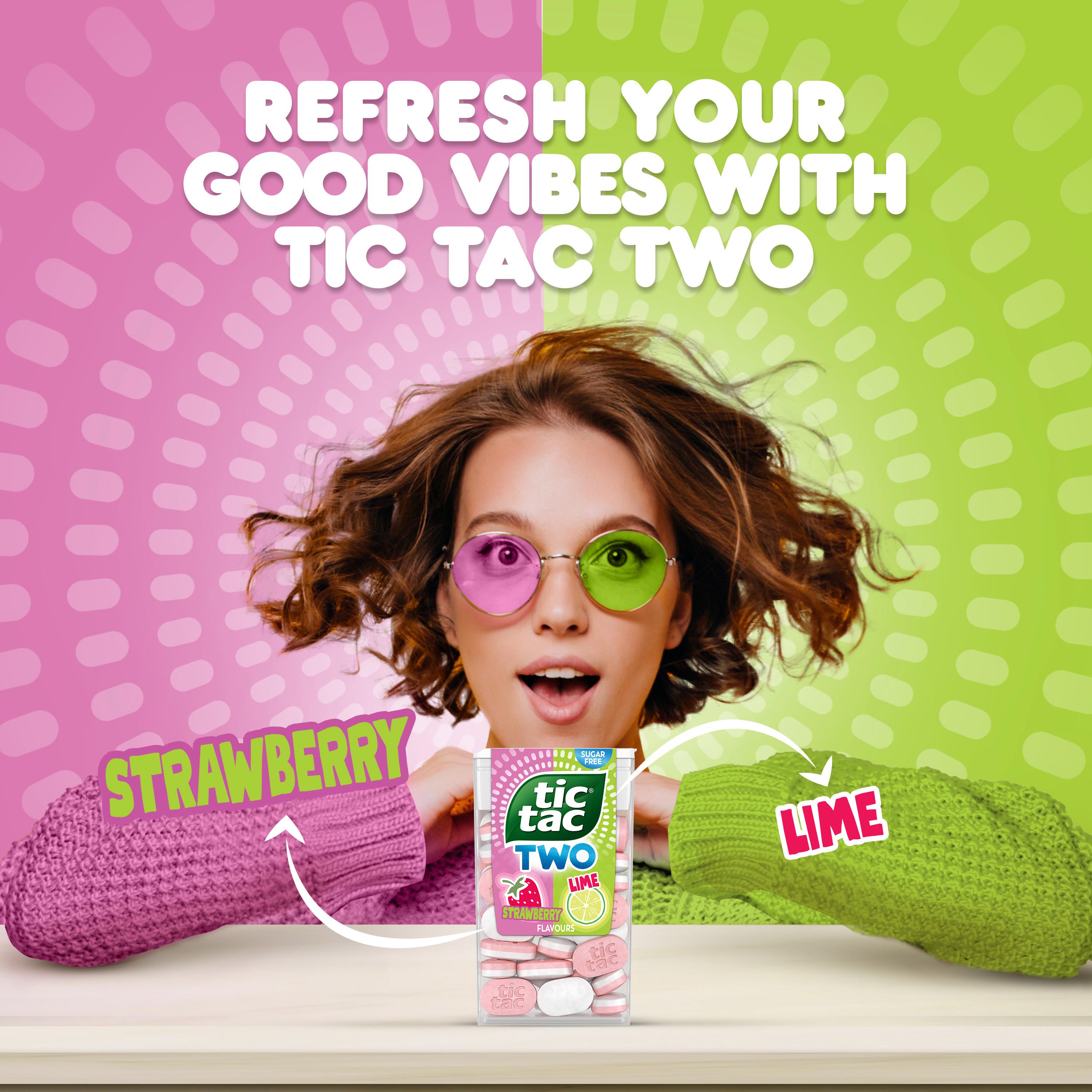 Tic Tac 38.5g Two Lime & Strawberry Flavour Sugar Free Sweets thumbnail 5