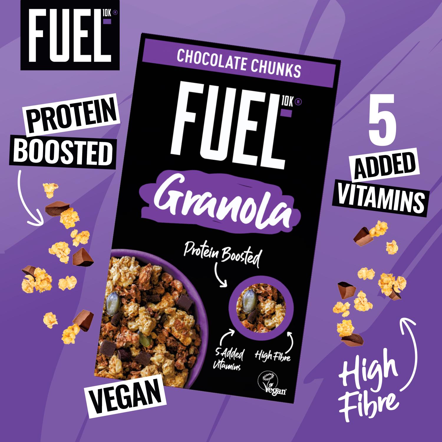 FUEL10K Chocolate Chunks Protein Granola Breakfast Cereal 400g thumbnail 2