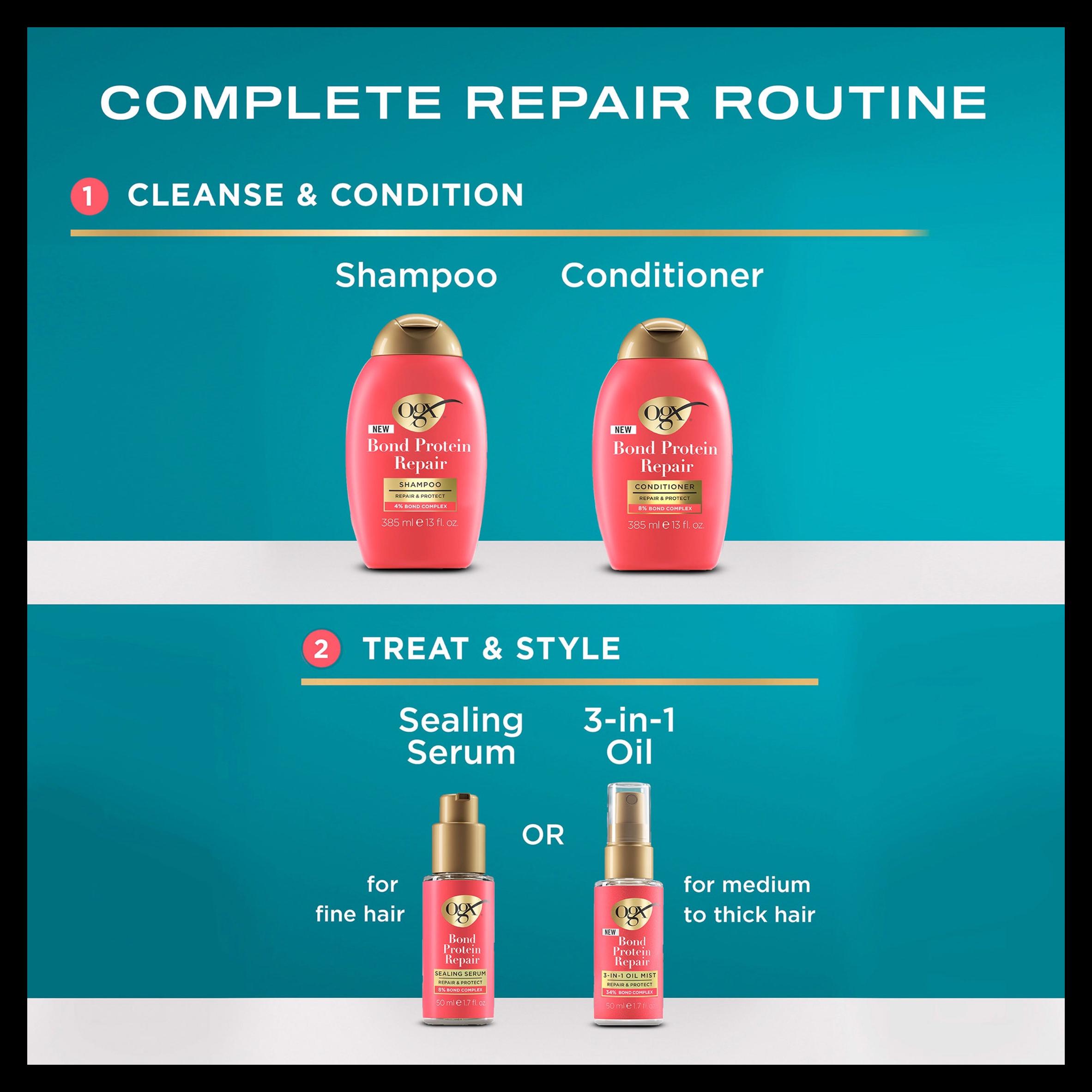 Ogx Bond Protein Repair Shampoo 385ml thumbnail 3